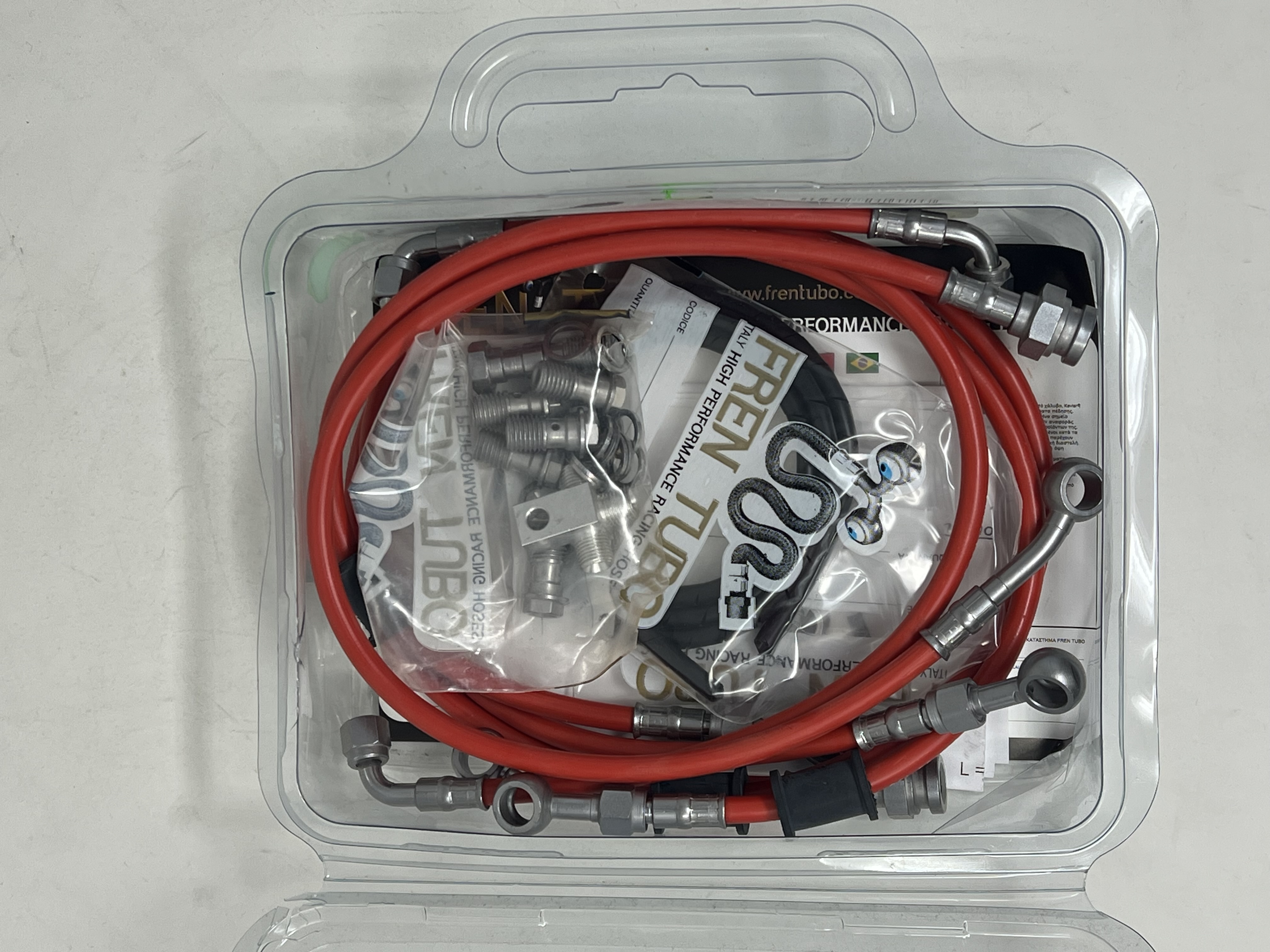 Kit Tubi freno Rosso raccordi Acciaio CC Yamaha Tmax 500 2008-2011