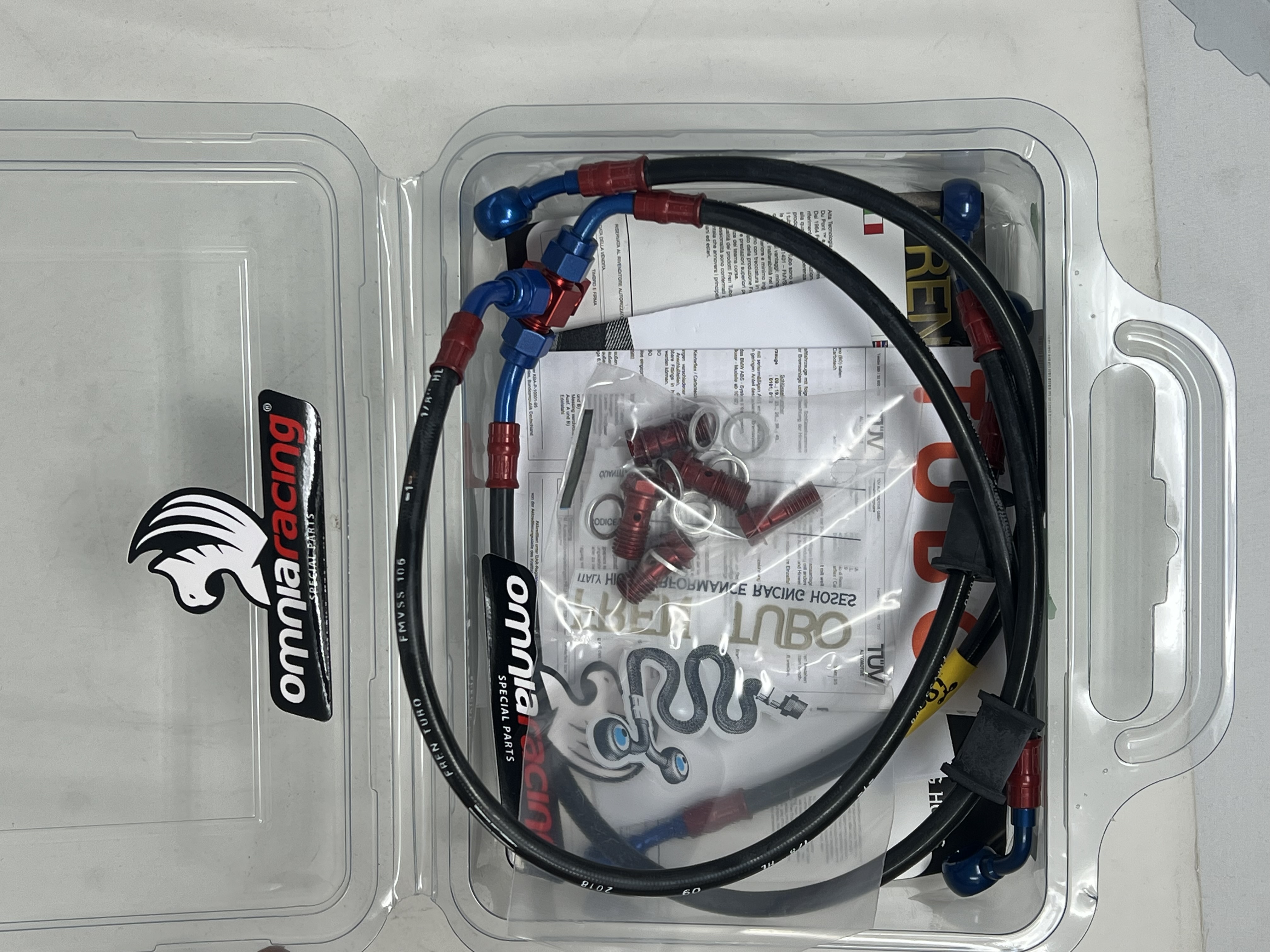 Brake Hose Kit Black Fittings Red/Black Yamaha R1 2009-2014