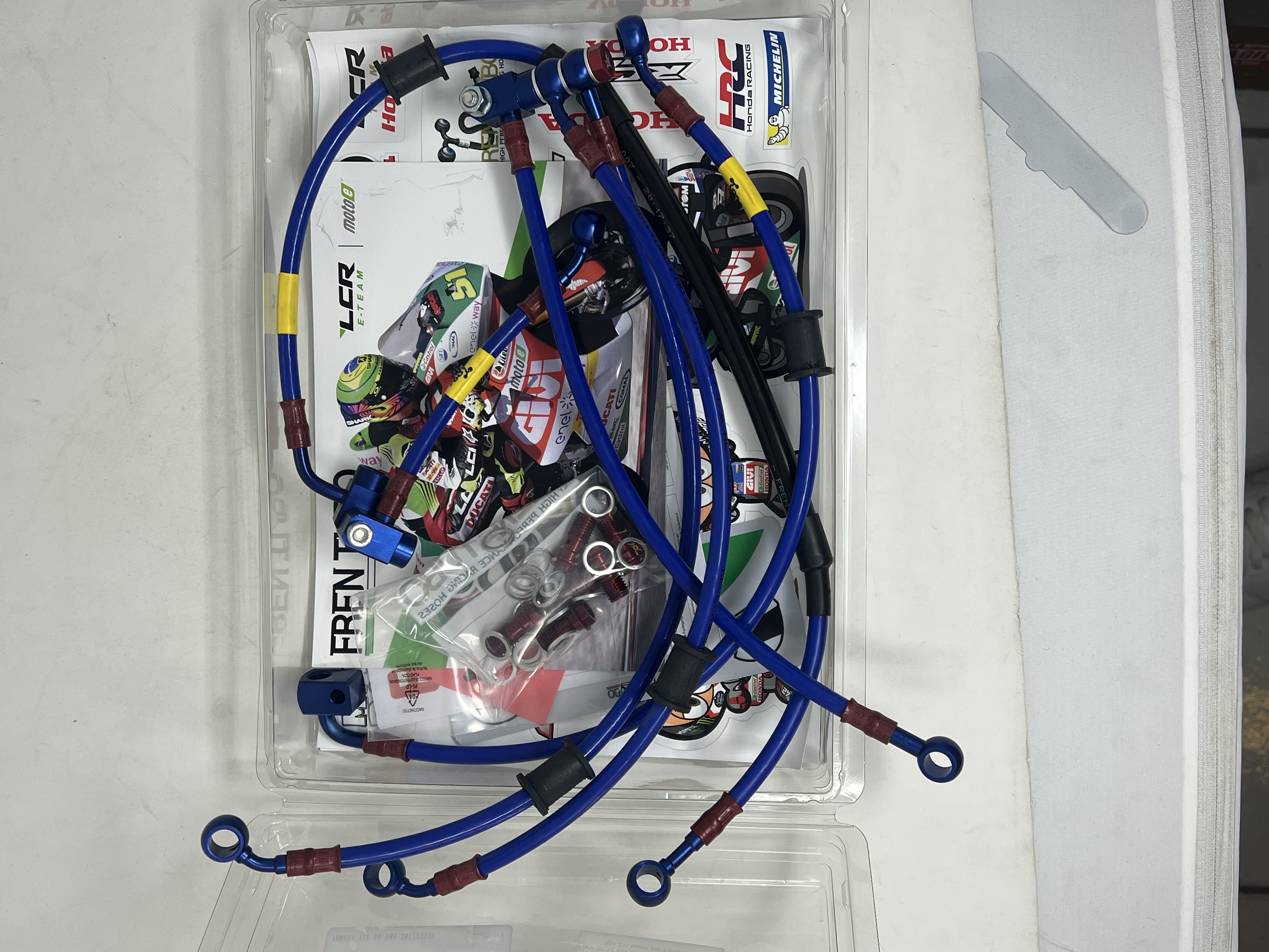 Blue Brake Hose Kit Fittings Red/Blue Yamaha R6 ABS 2017-2020