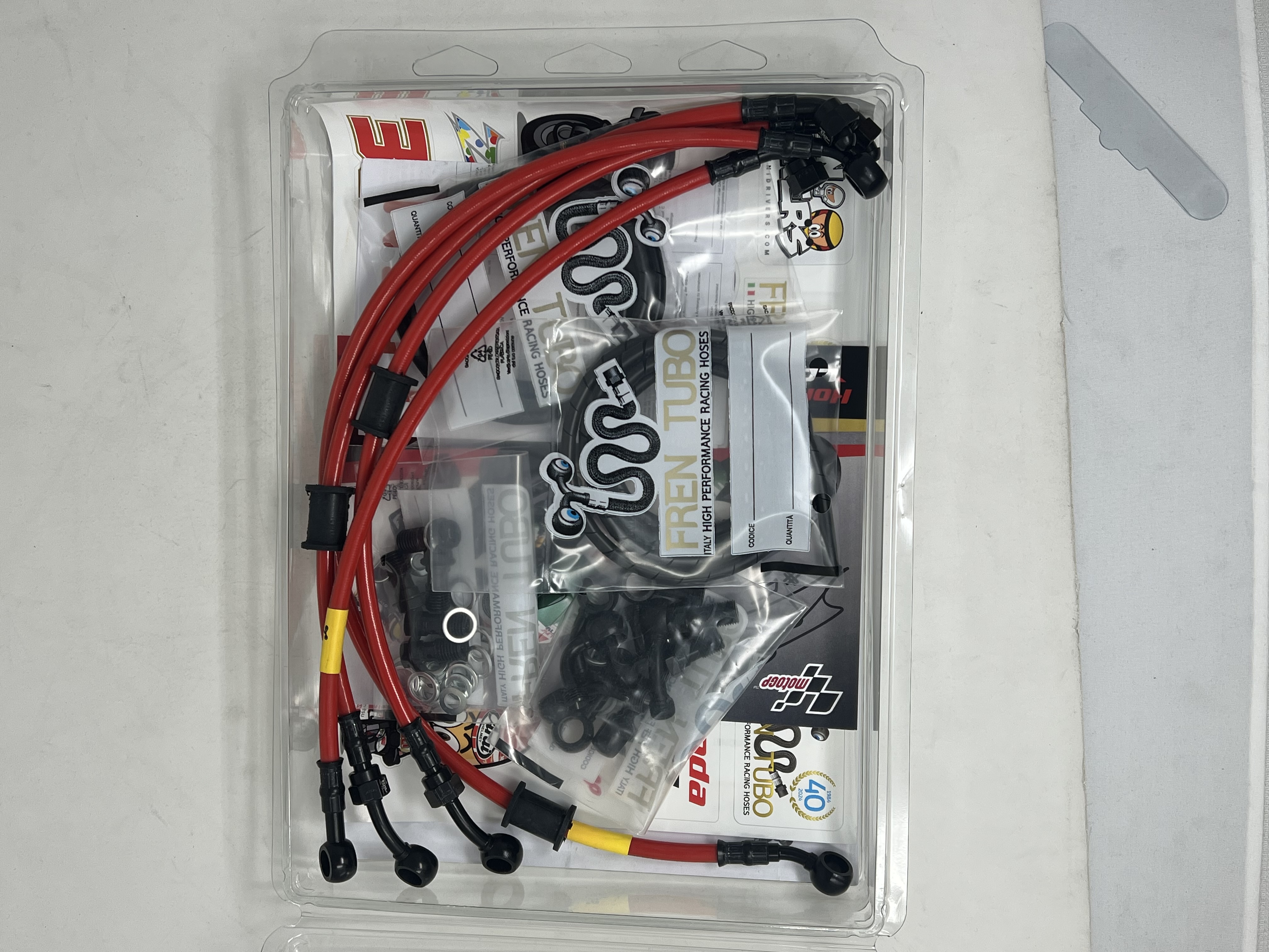Red Brake Hose Kit Black Pi Fittings Yamaha FZ1 2006-2011