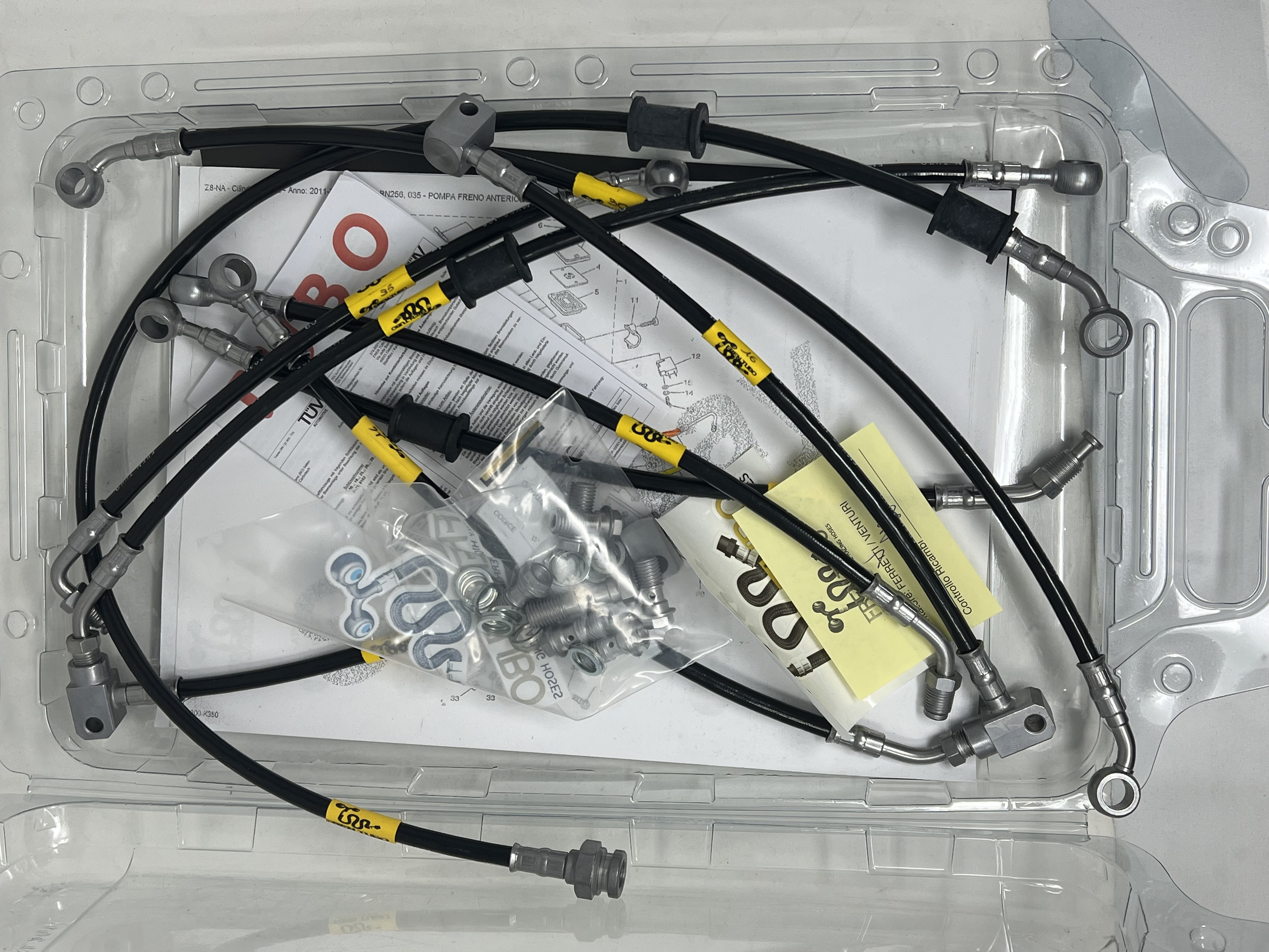 Brake Hose Kit Black Steel Fittings Yamaha FZ8NA-FZ8SA ABS 2011-2015
