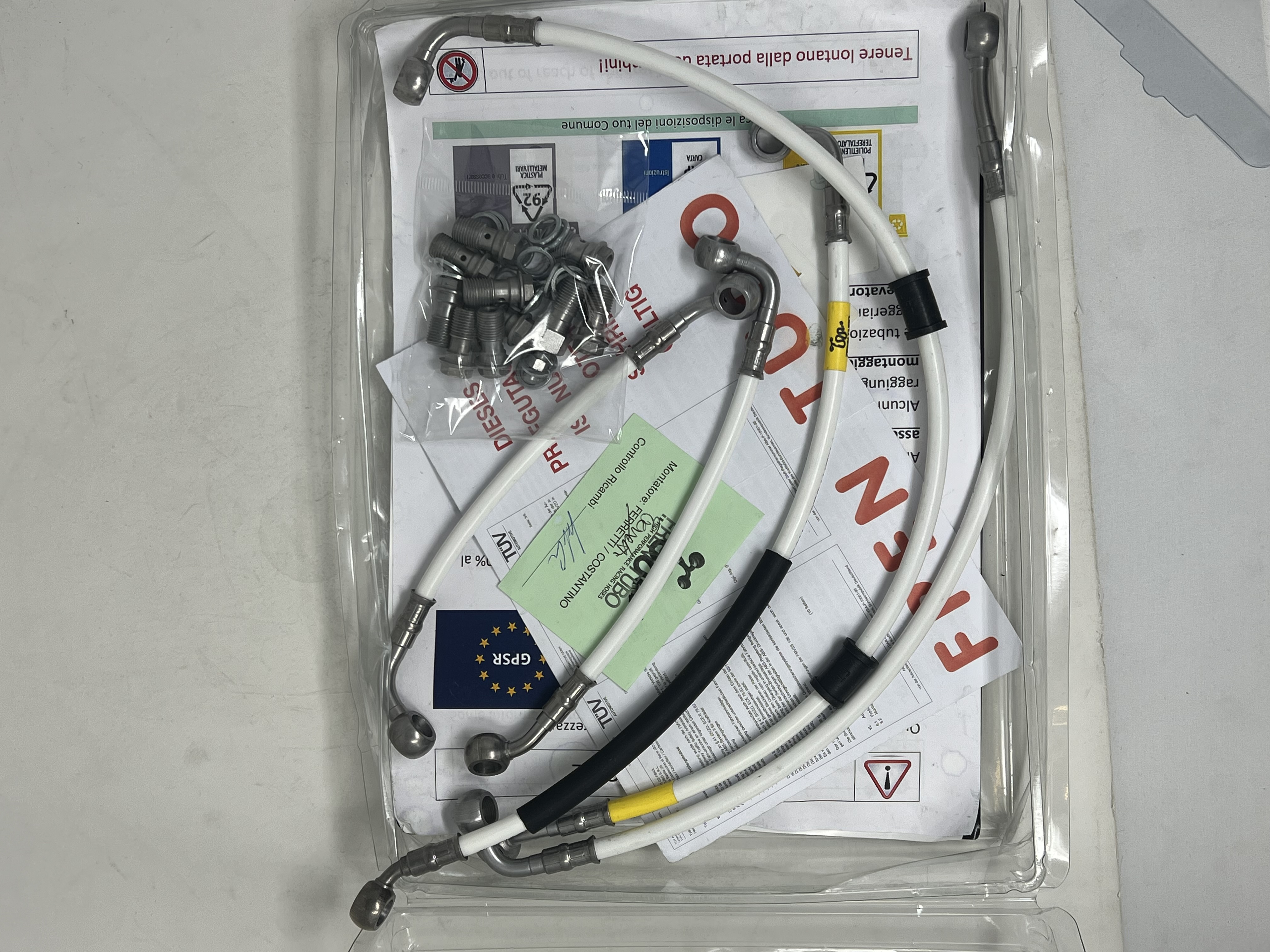 Kit Tubi freno Bianco raccordi Acciaio BMW R1200R (K27) ABS 2011-2014