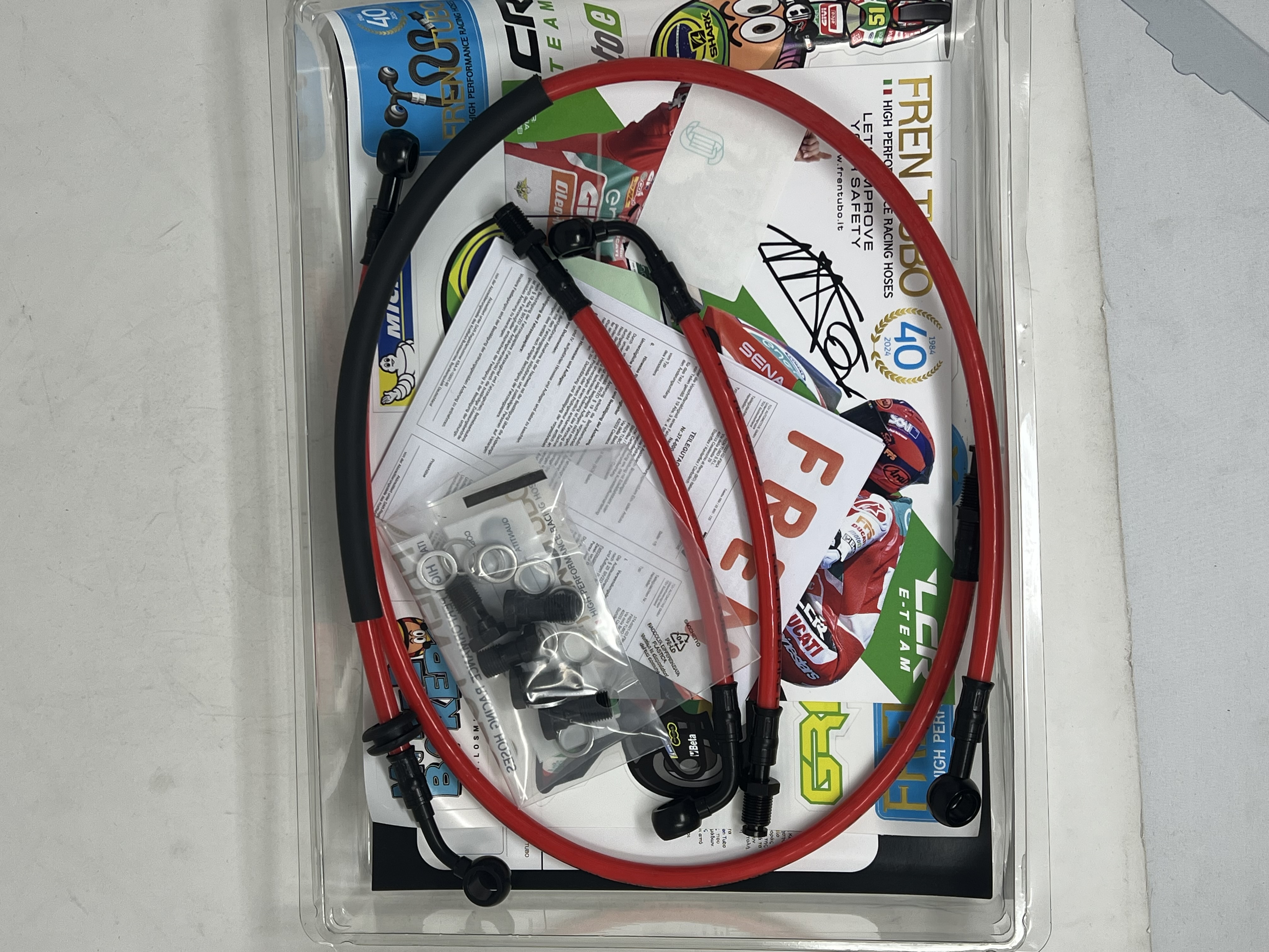 Brake Hose Kit Red Fittings Black BMW K1100RS 1992-1996