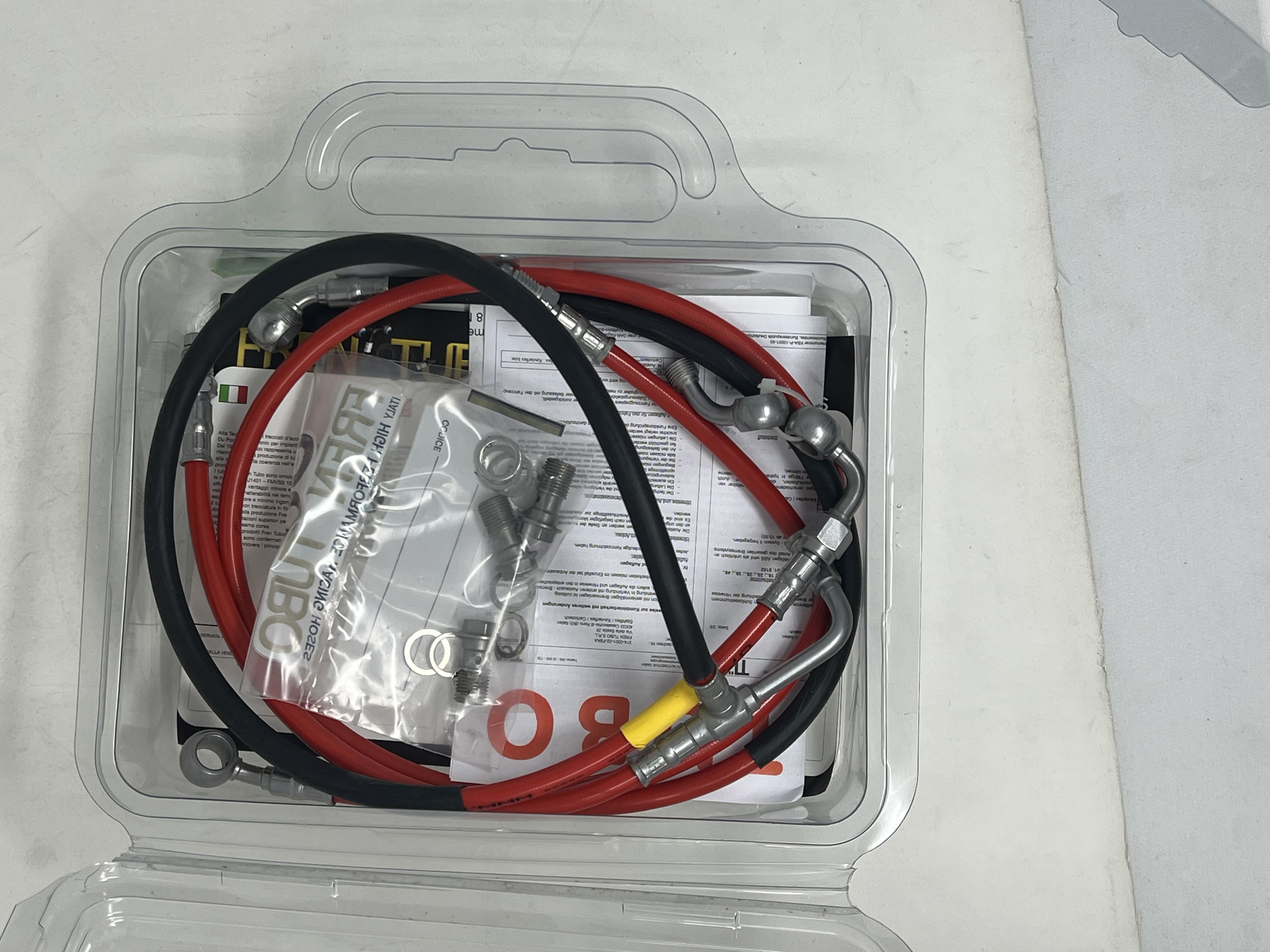 Kit Tubi freno Rosso raccordi Acciaio Mv Agusta Brutale 750 2002-2006