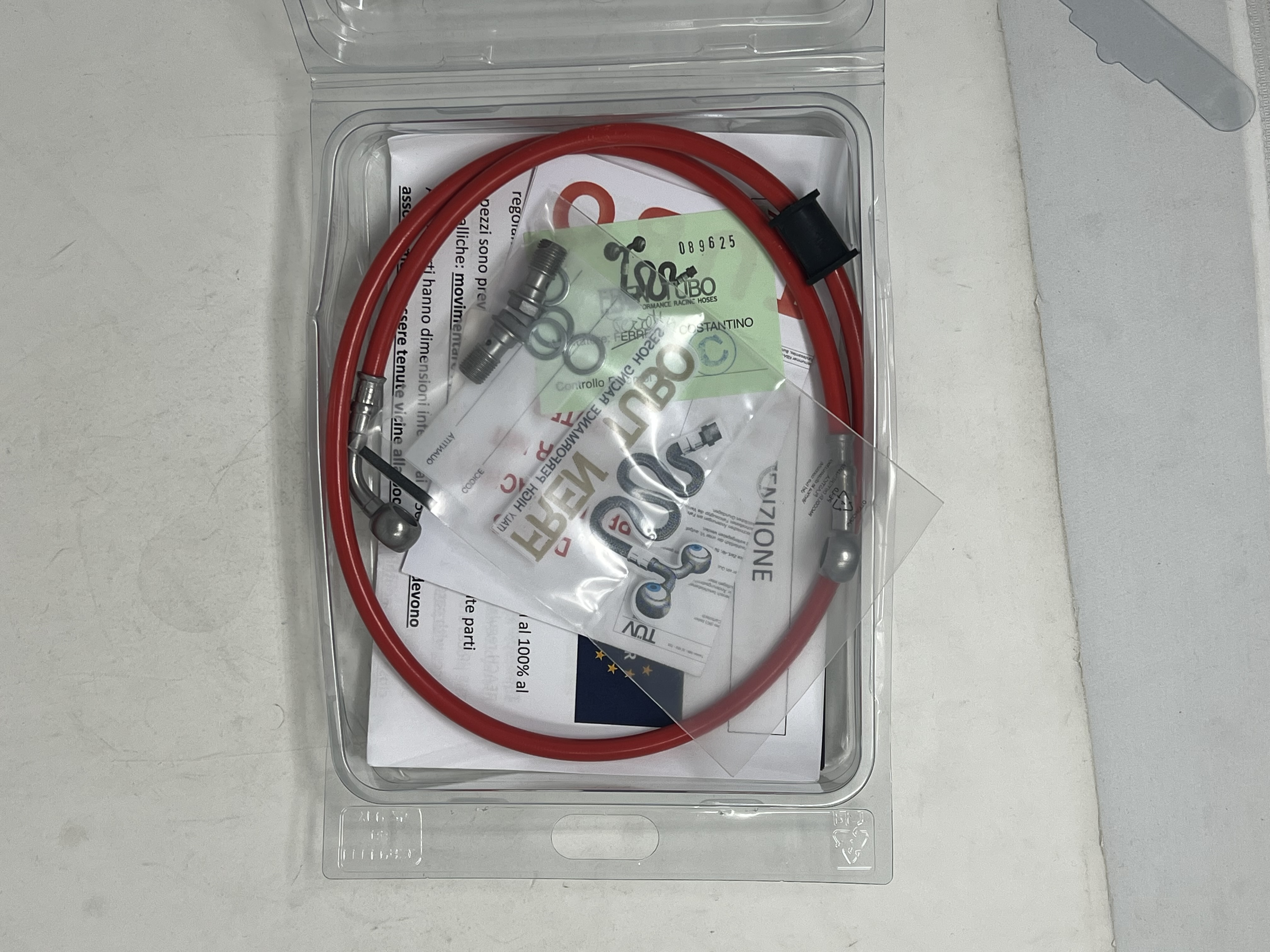 Brake Hoses Kit Red Fittings Steel Malaguti F12 Phantom 50 1993-1999