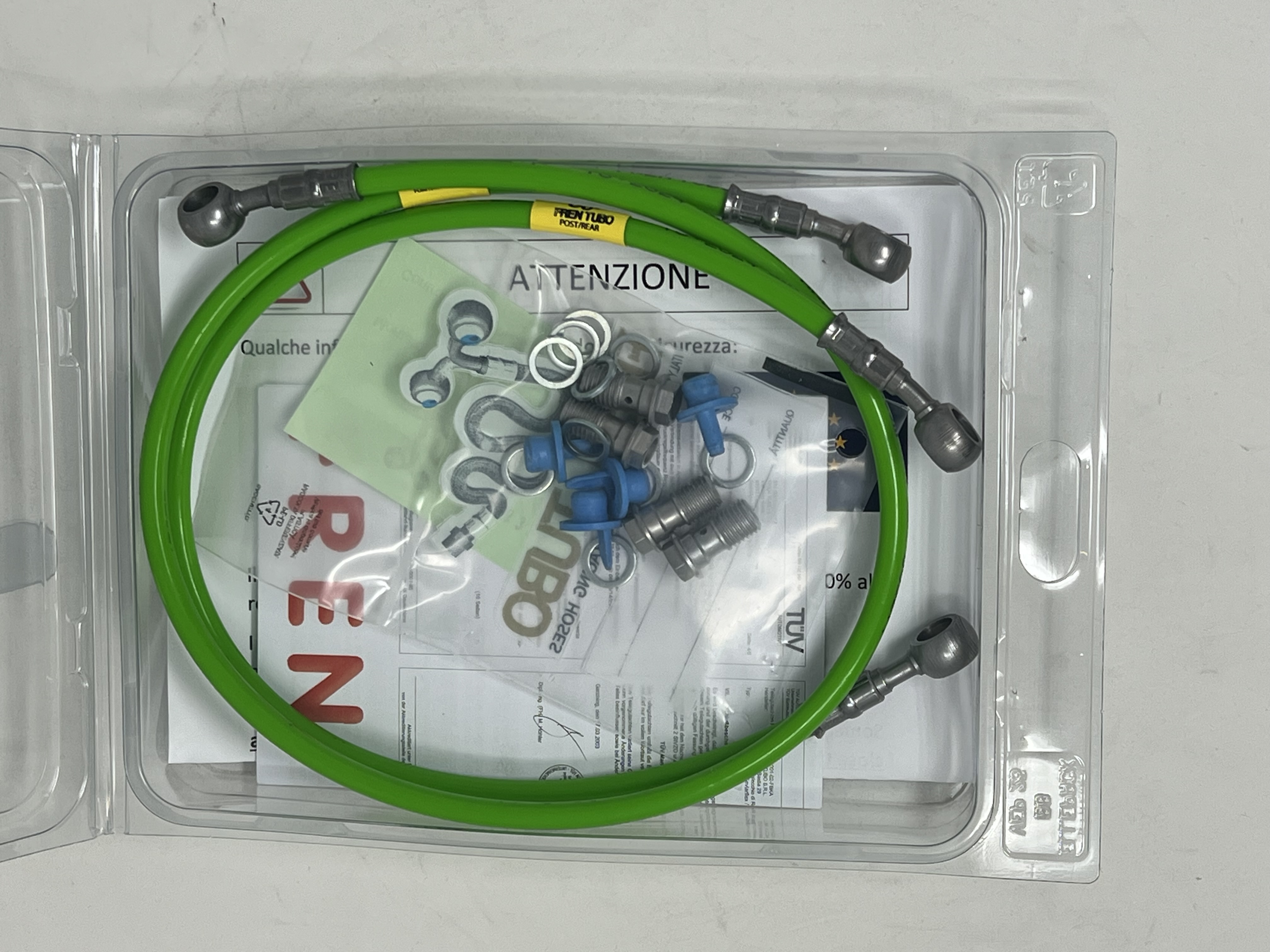 Green Steel Brake Hose Kit Kawasaki Ninja 400 2018-2024