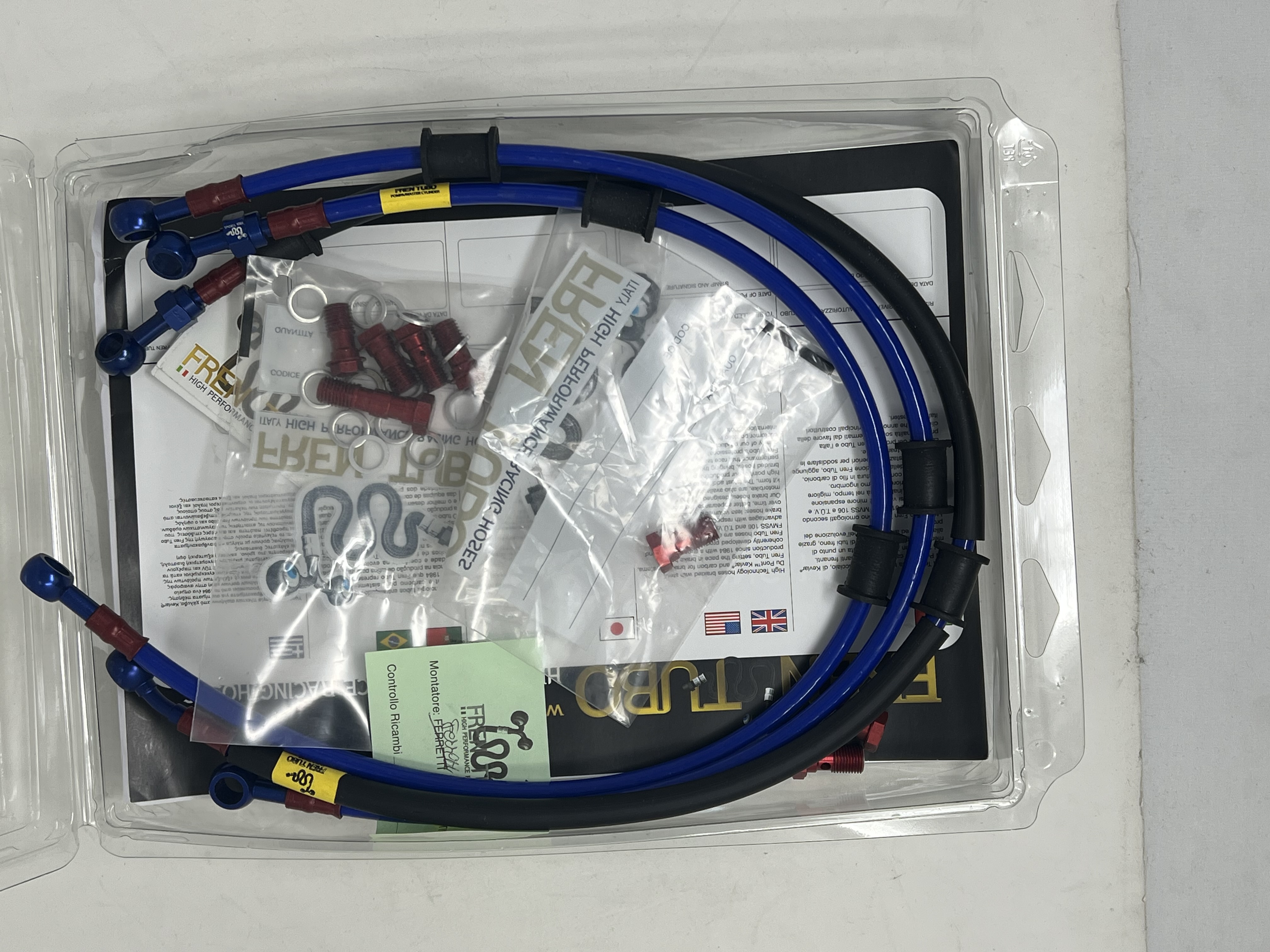 Blue Brake Hose Kit Fittings Red/Blue Suzuki GSXR750 2001-2003
