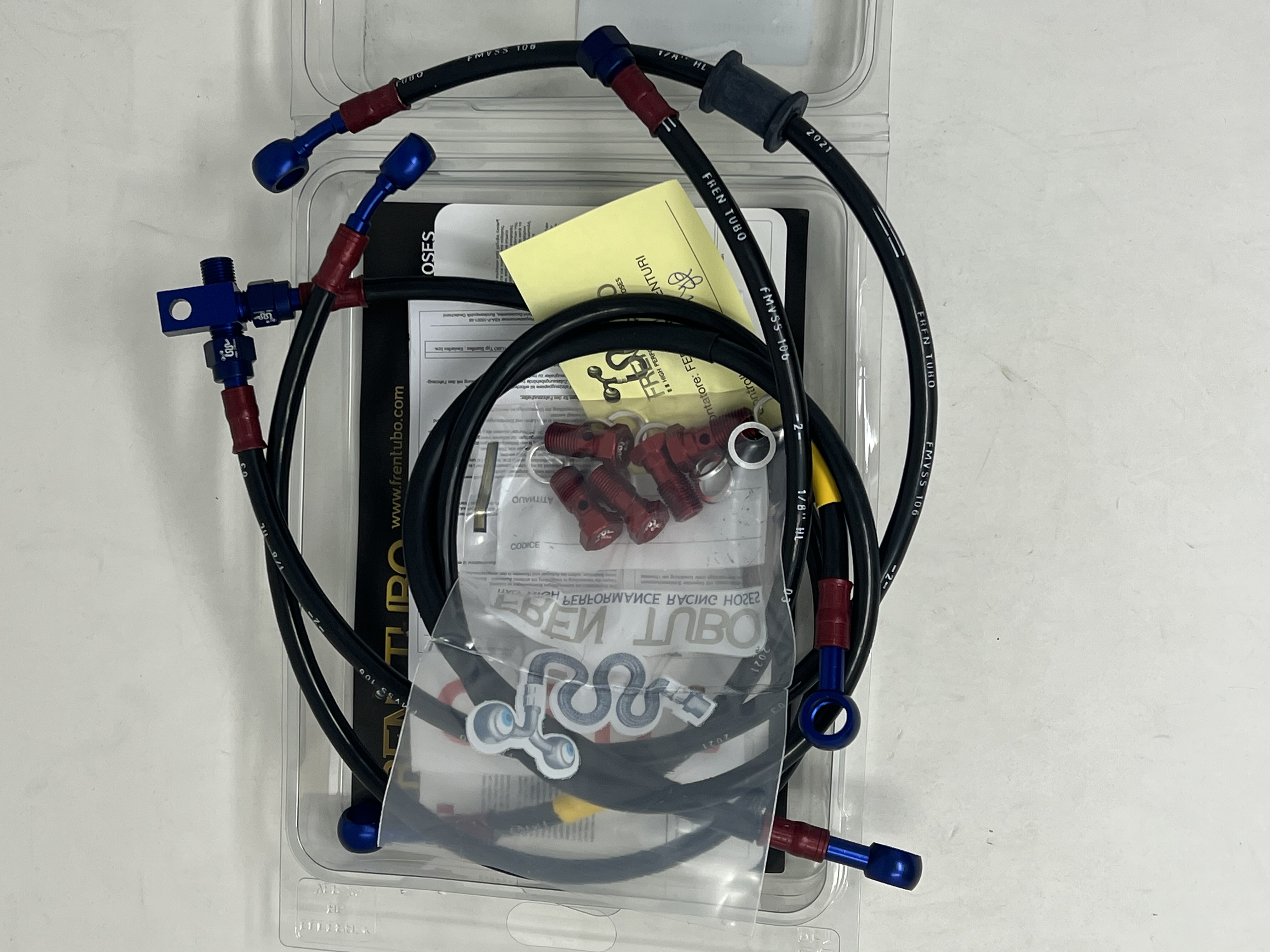 Black Brake Hose Kit Fittings Red/Blue Ducati Hypermotard 1100S 2008-2009
