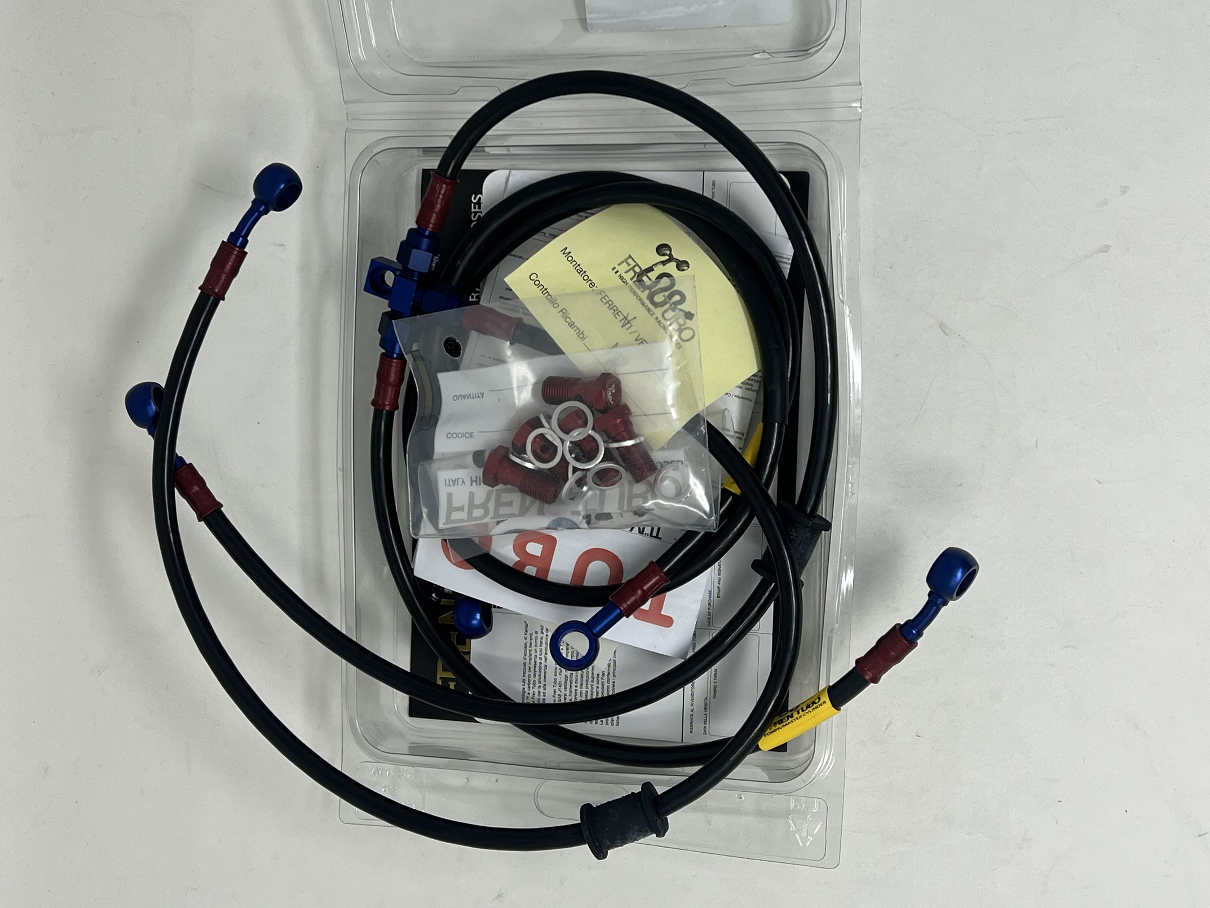 Black Brake Hose Kit Fittings Red/Blue Ducati Hypermotard 1100S 2008-2009