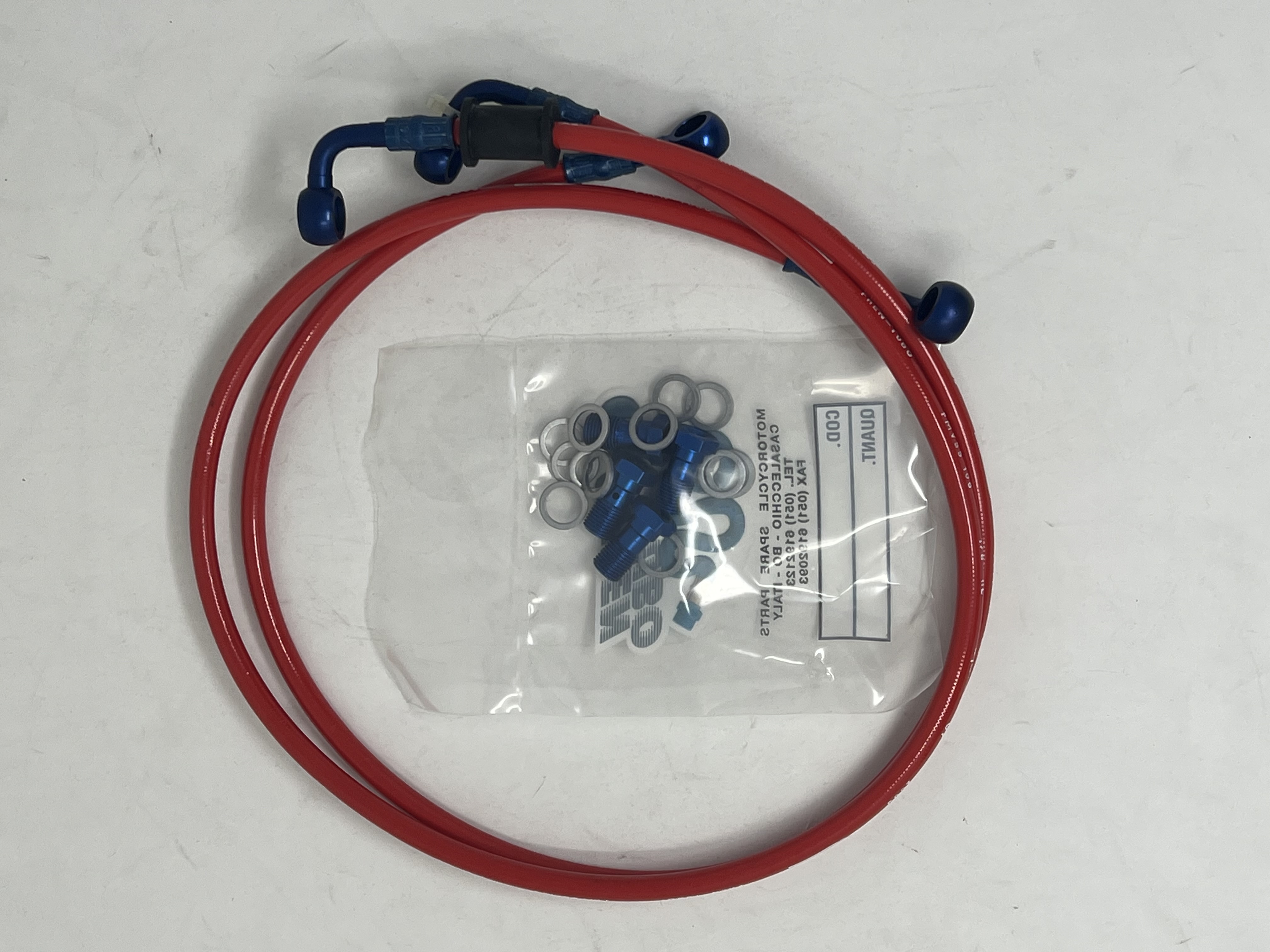 Red Brake Hose Kit Blue Fittings Ducati Monster 750 1996-1999