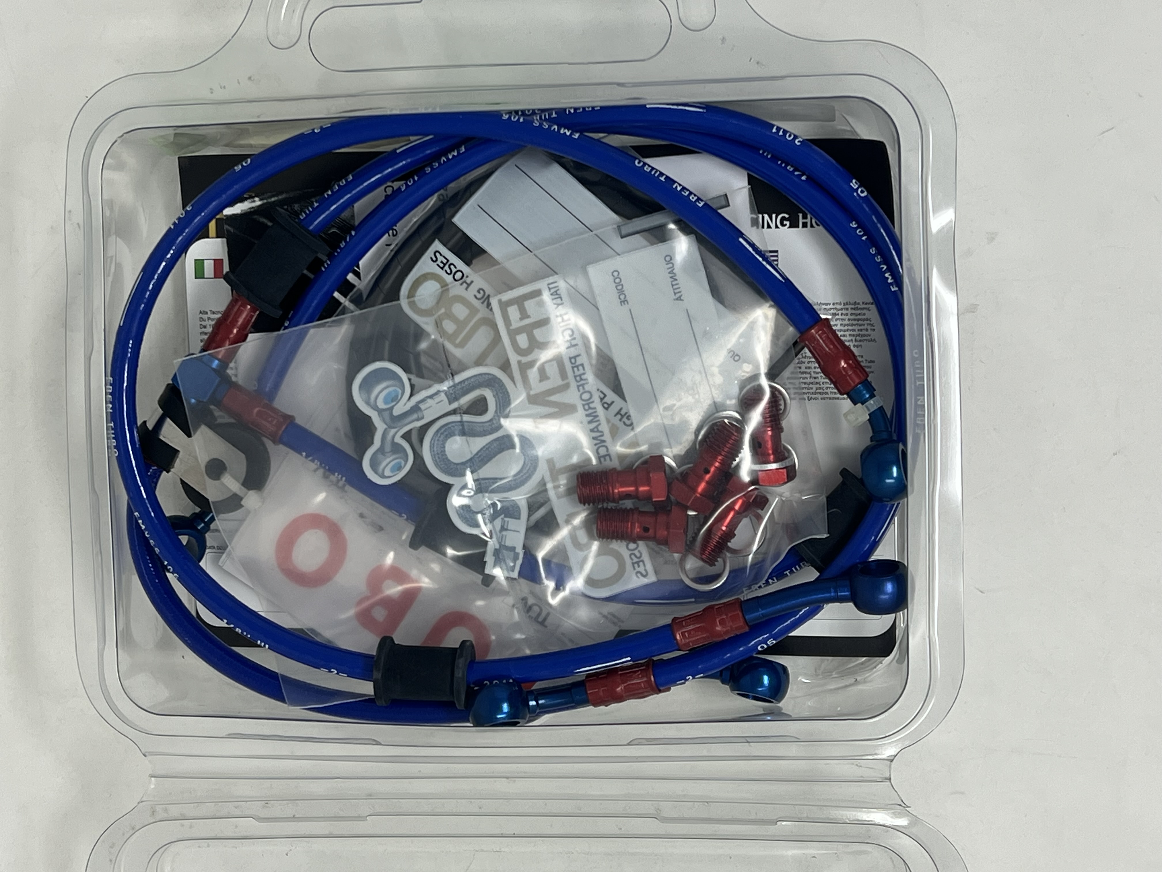 Blue Brake Hose Kit Fittings Red/CC Blue Honda VTR1000 SP2-RC51 2002-2006
