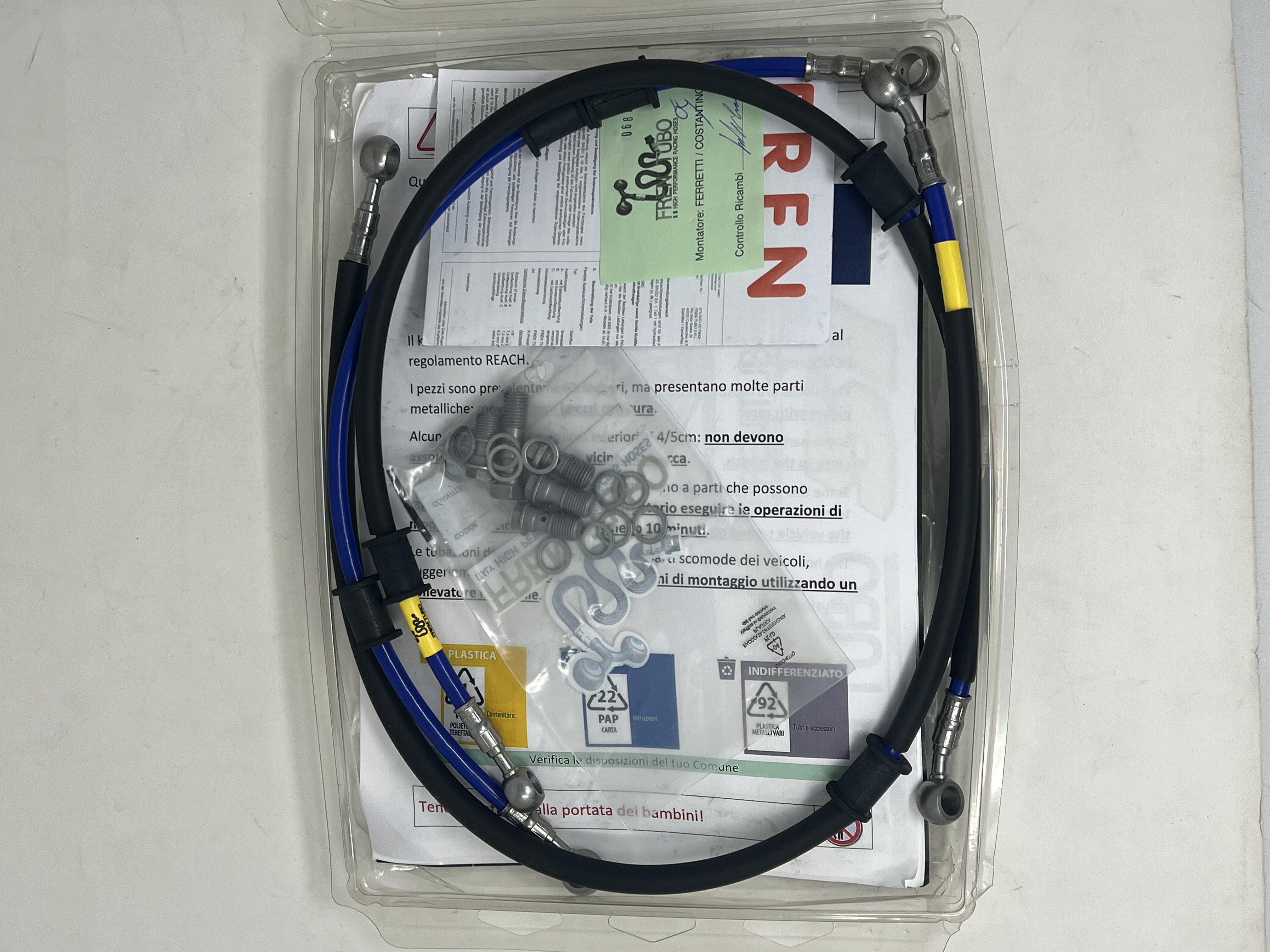 Blue Brake Hose Kit Steel Fittings Suzuki GSX600R V 1997-2000