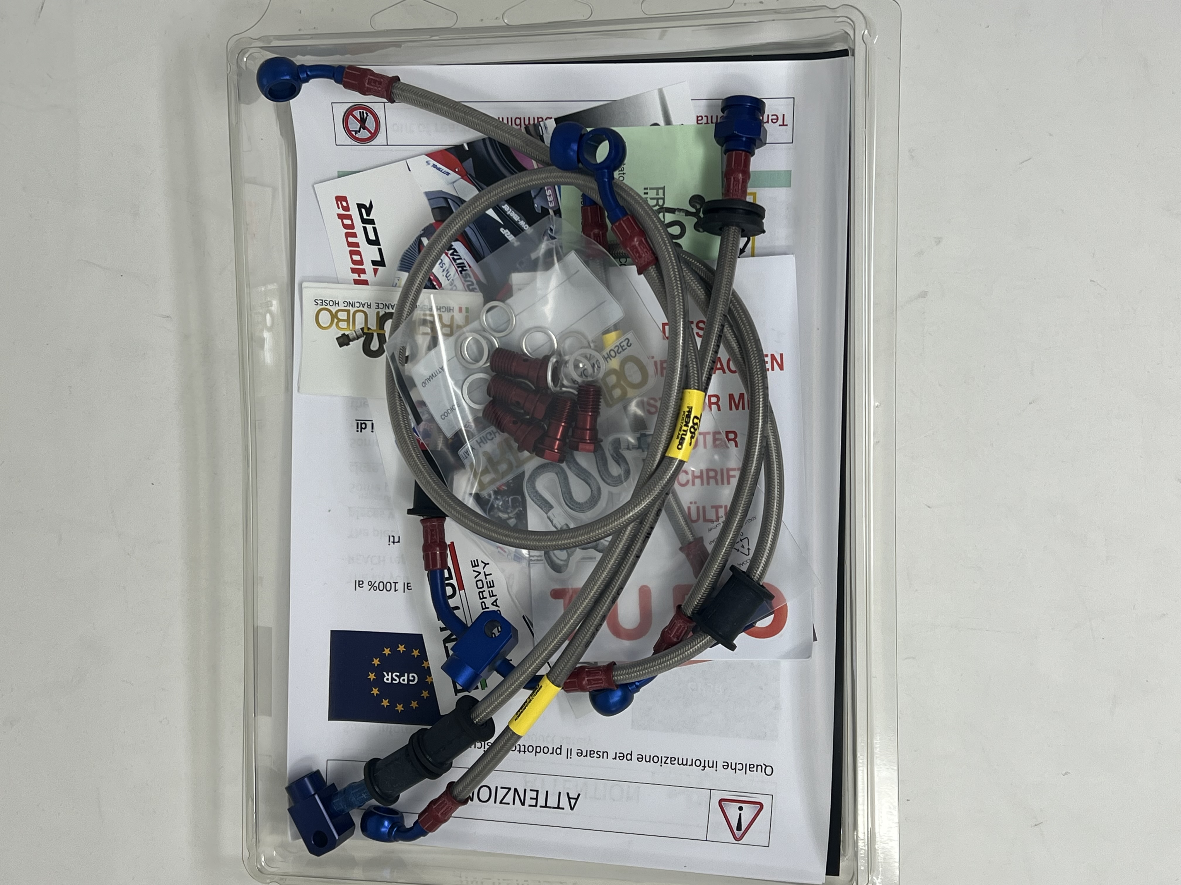 Brake Hoses Kit Transparent Fittings Red/Blue Suzuki GSXS1000 ABS 2022-2023