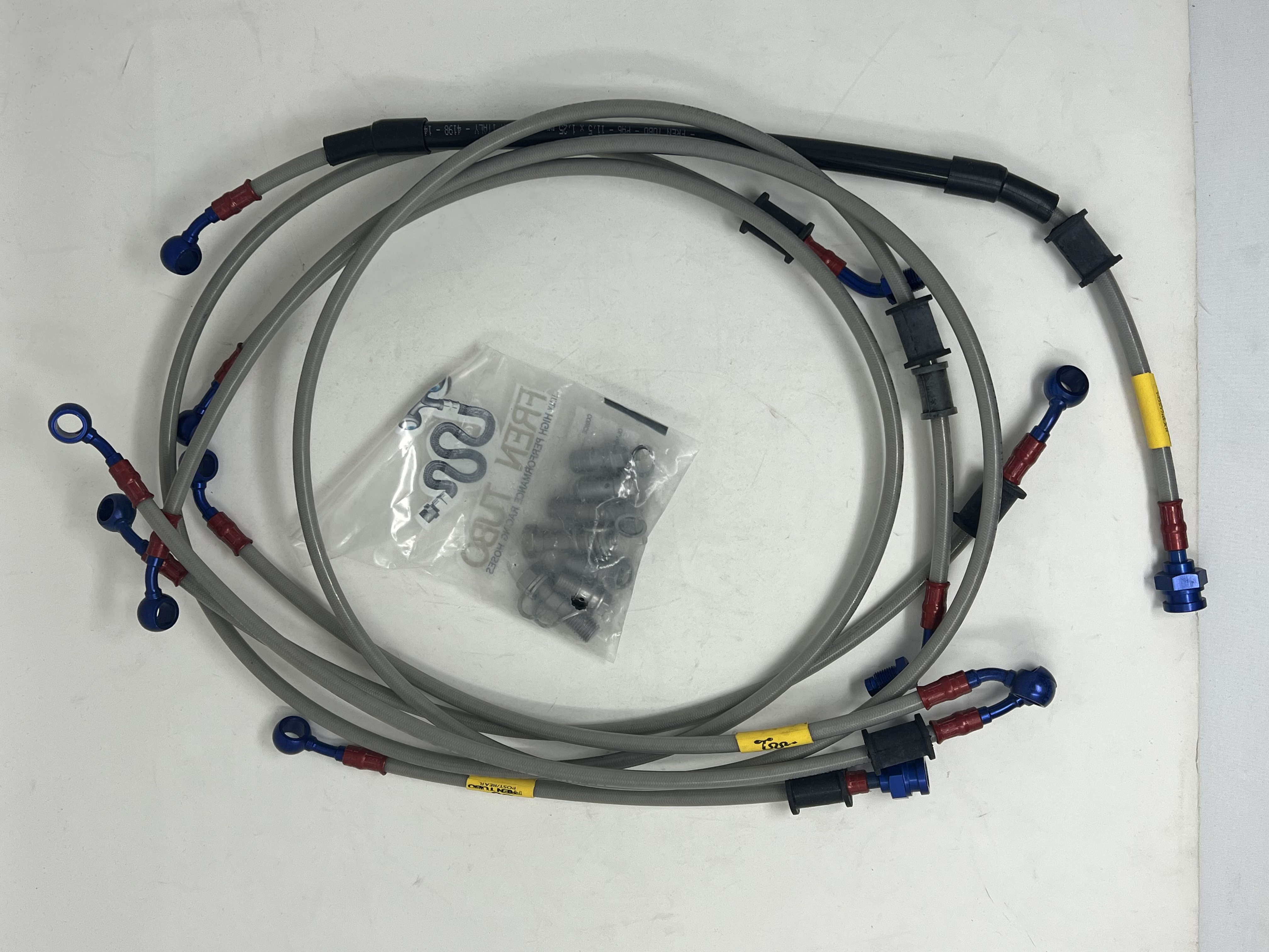 Transparent Brake Hose Kit Fittings Red/Blue Suzuki GSX1250FA ABS 2010-2016