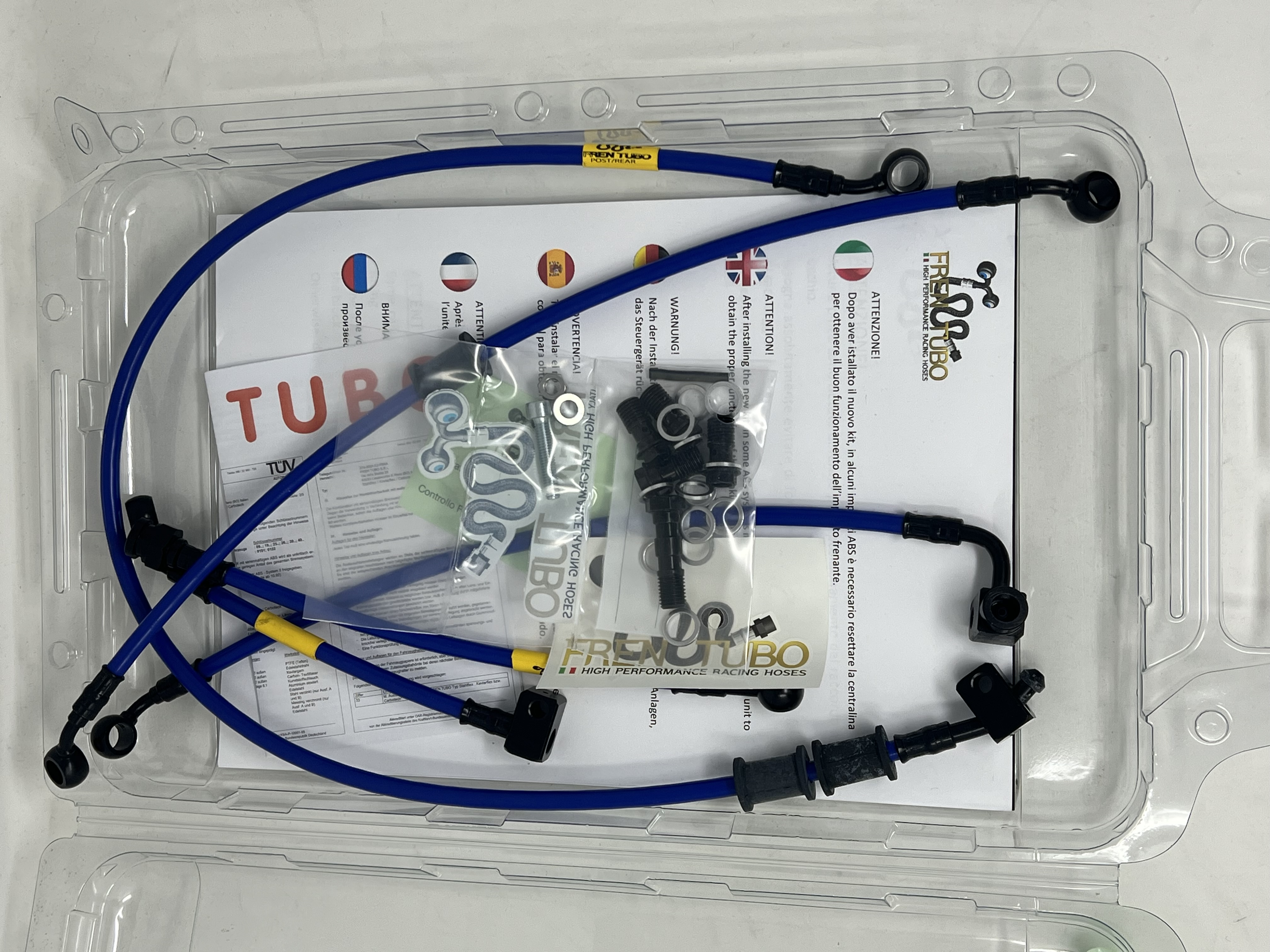 Blue Brake Hose Kit Black Fittings Suzuki GSXR1000 ABS 2015-2016