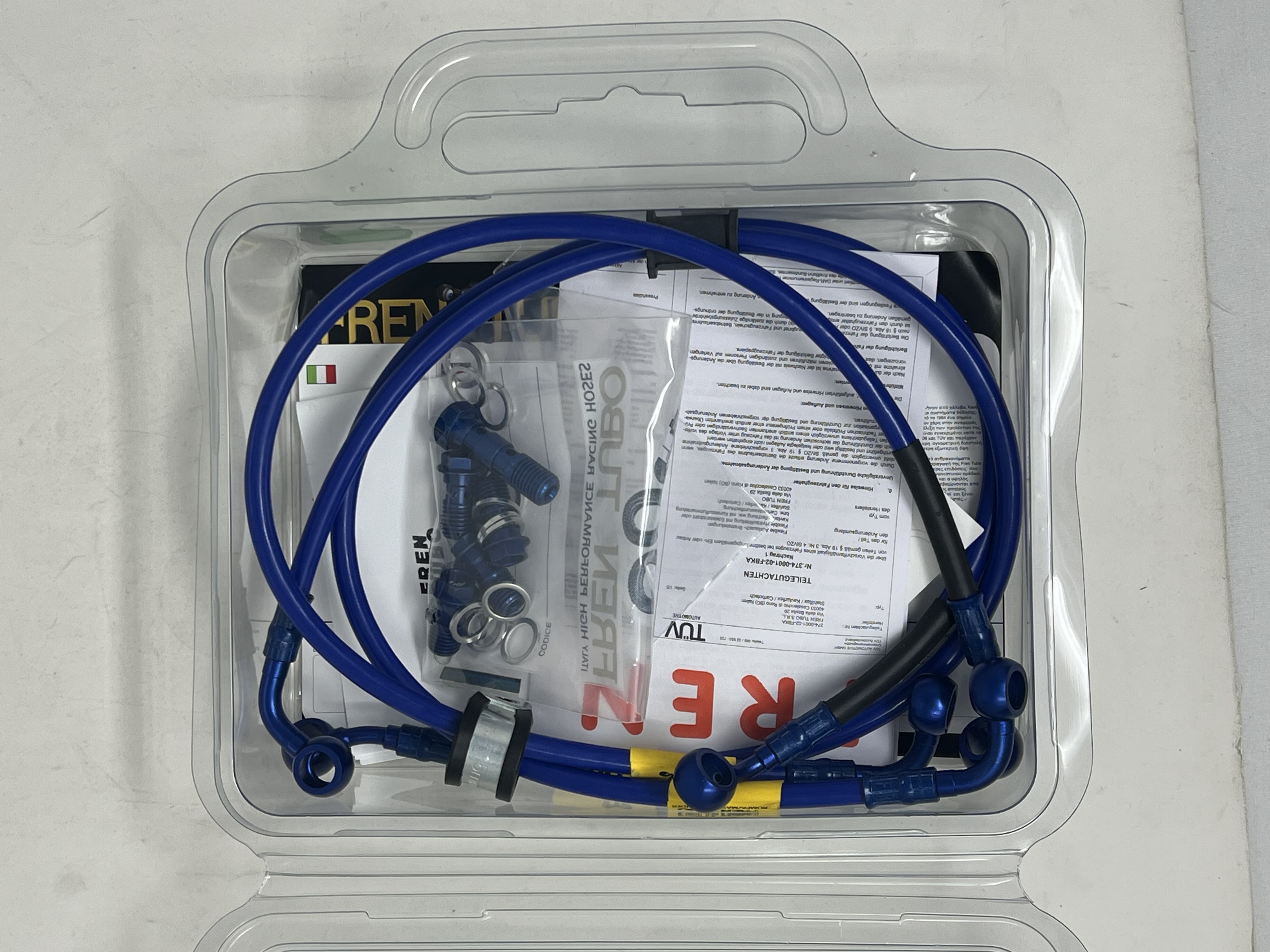 Blue Brake Hose Kit Blue Fittings Suzuki GSXR750 2011-2013