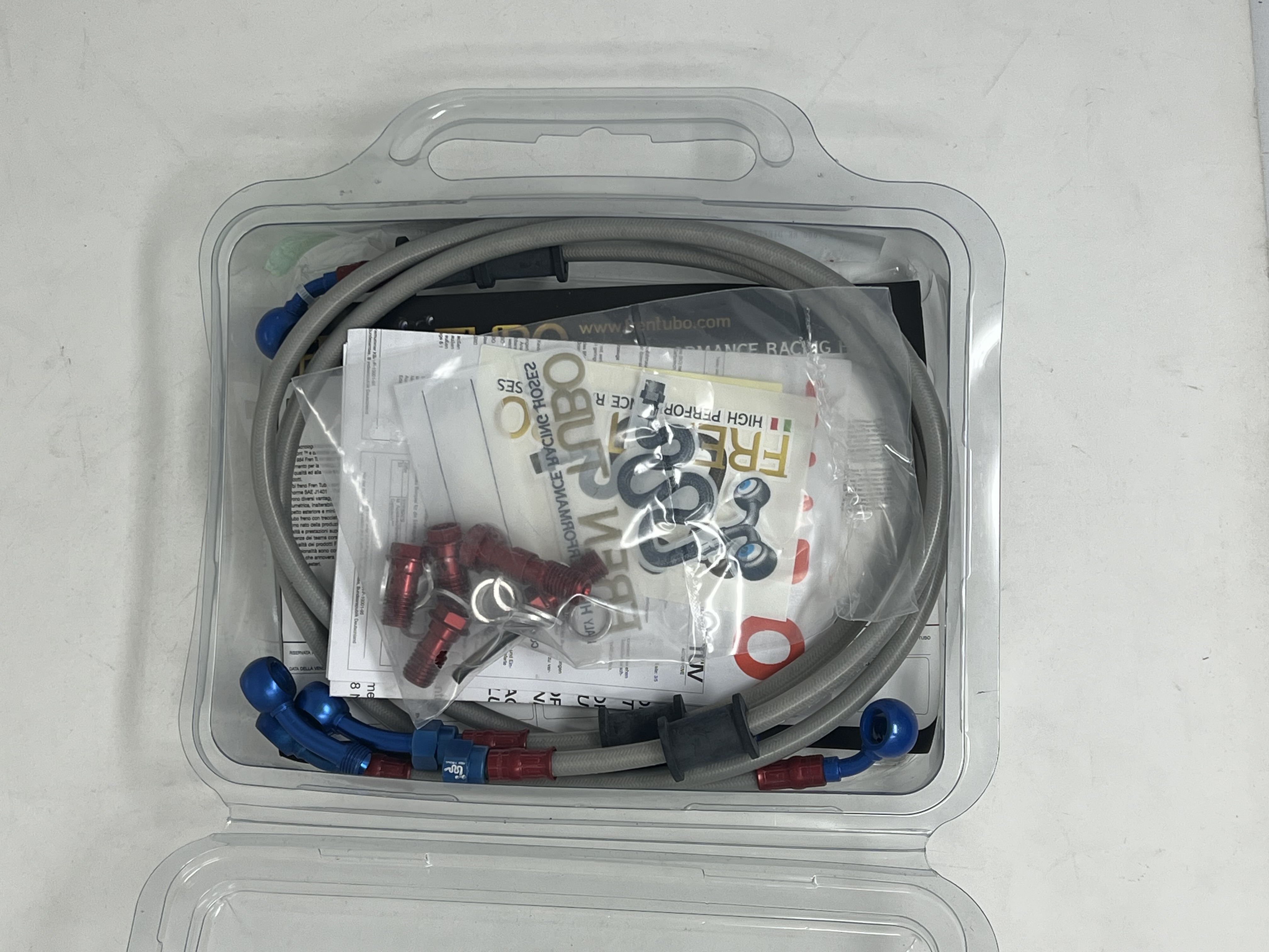 Brake Hose Kit Transparent Fittings Red/Blue Honda CBR1000RR 2008-2013