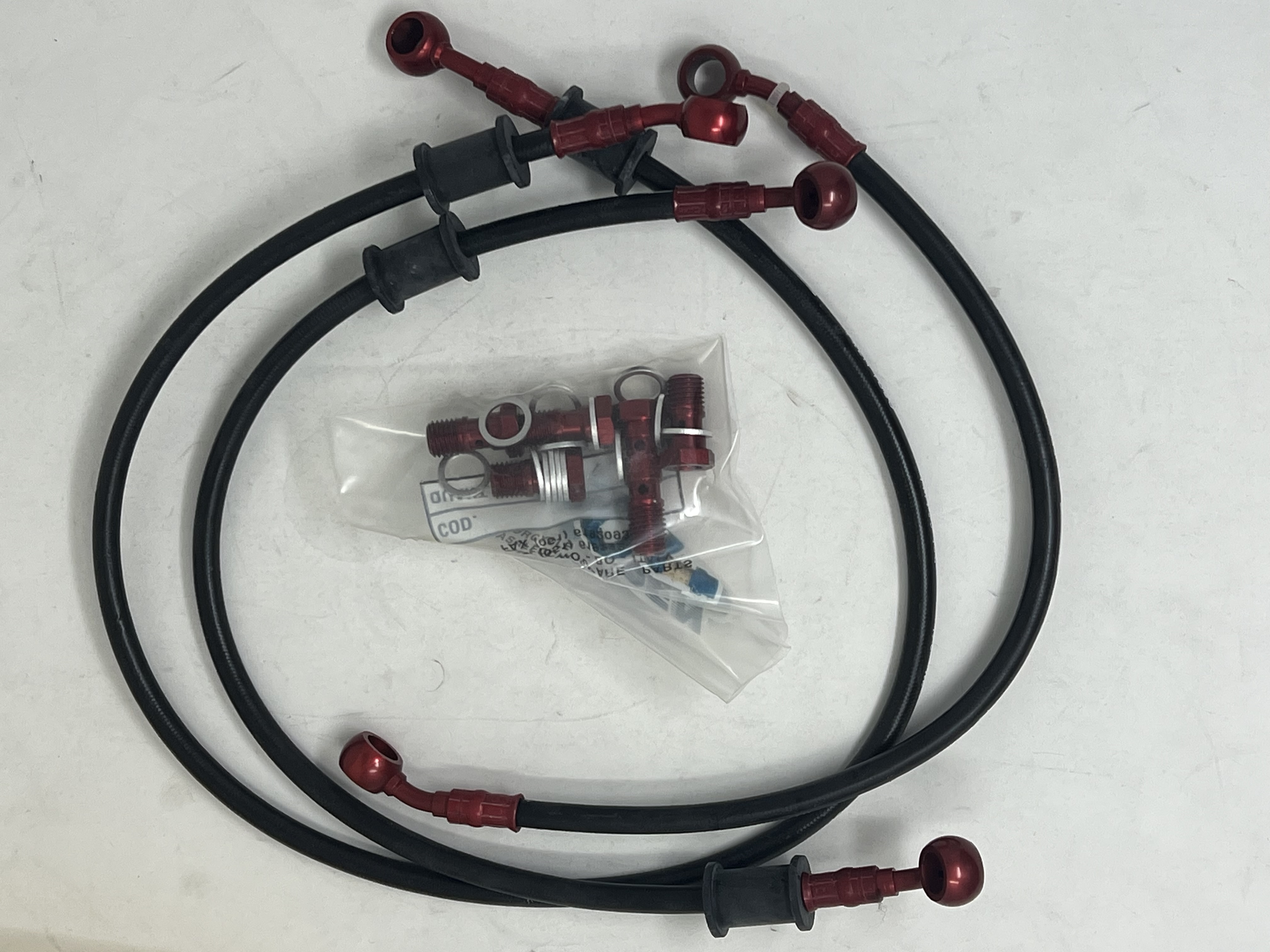 Brake Hose Kit Black Fittings Red Suzuki SV1000 2003-2005