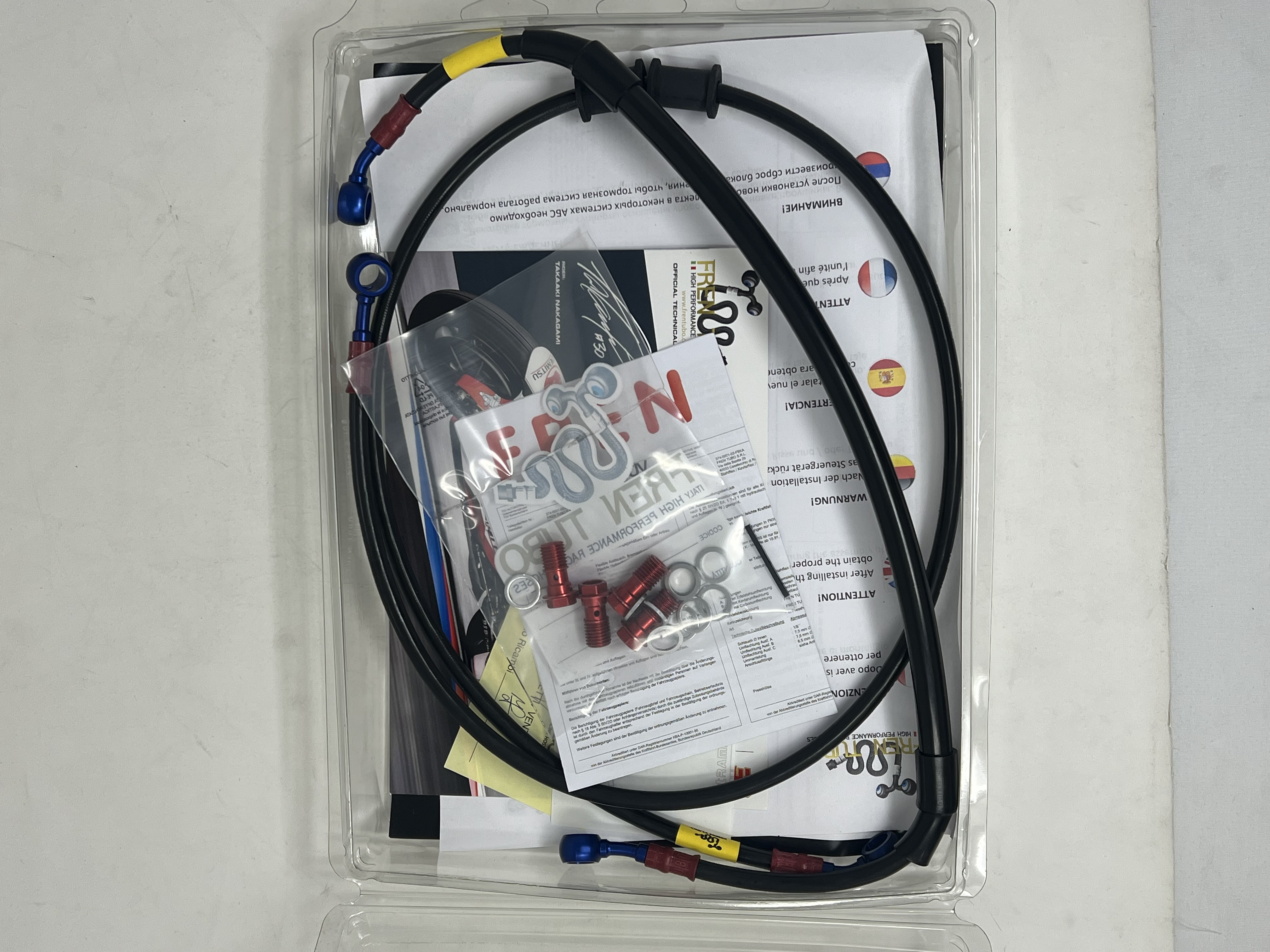 Brake Hose Kit Black Fittings Red/Blue Honda FMX650 2005-2006