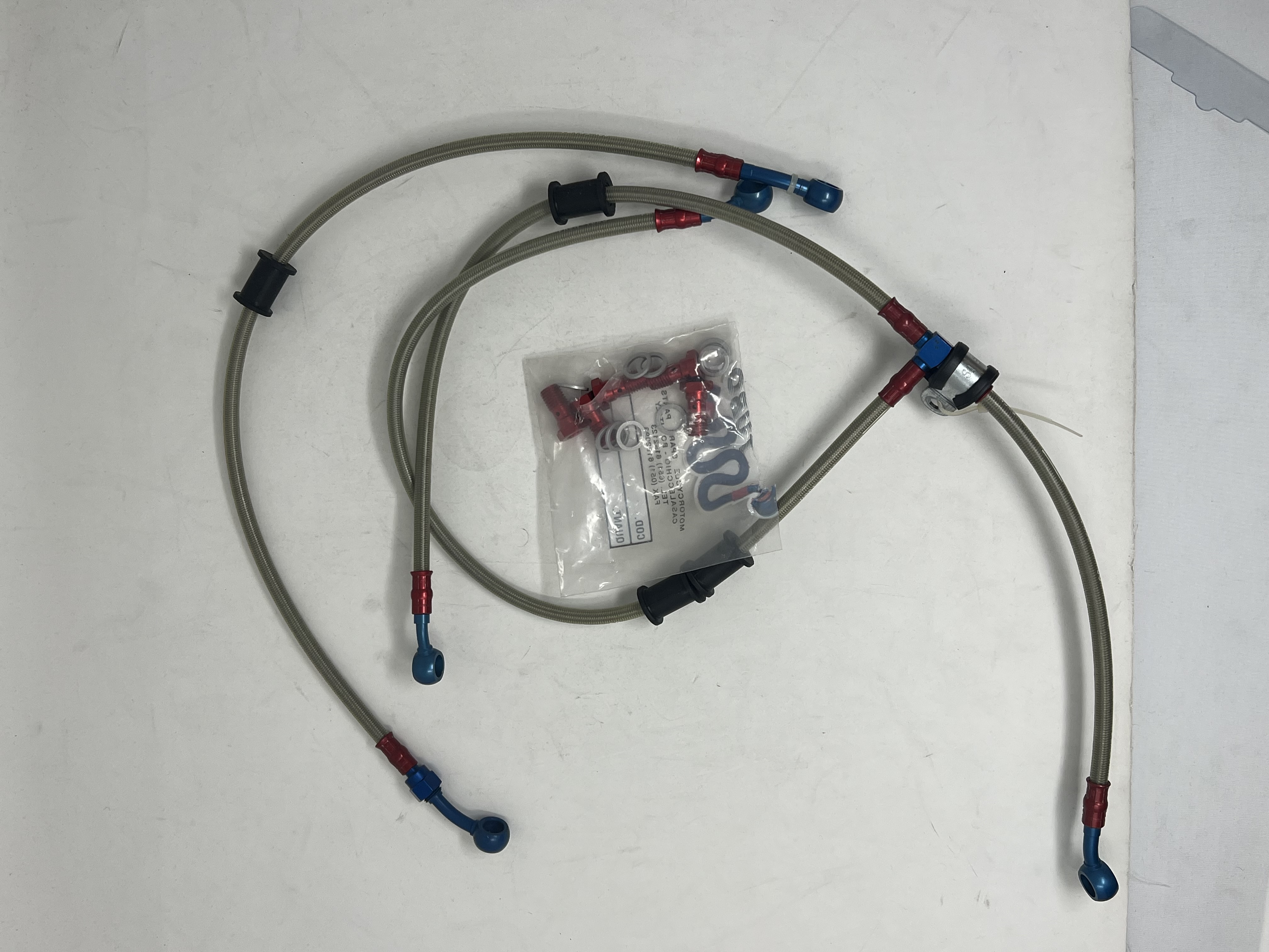 Brake Hose Kit Transparent Fittings Red/Blue Honda VTR1000 SP1 2000-2001