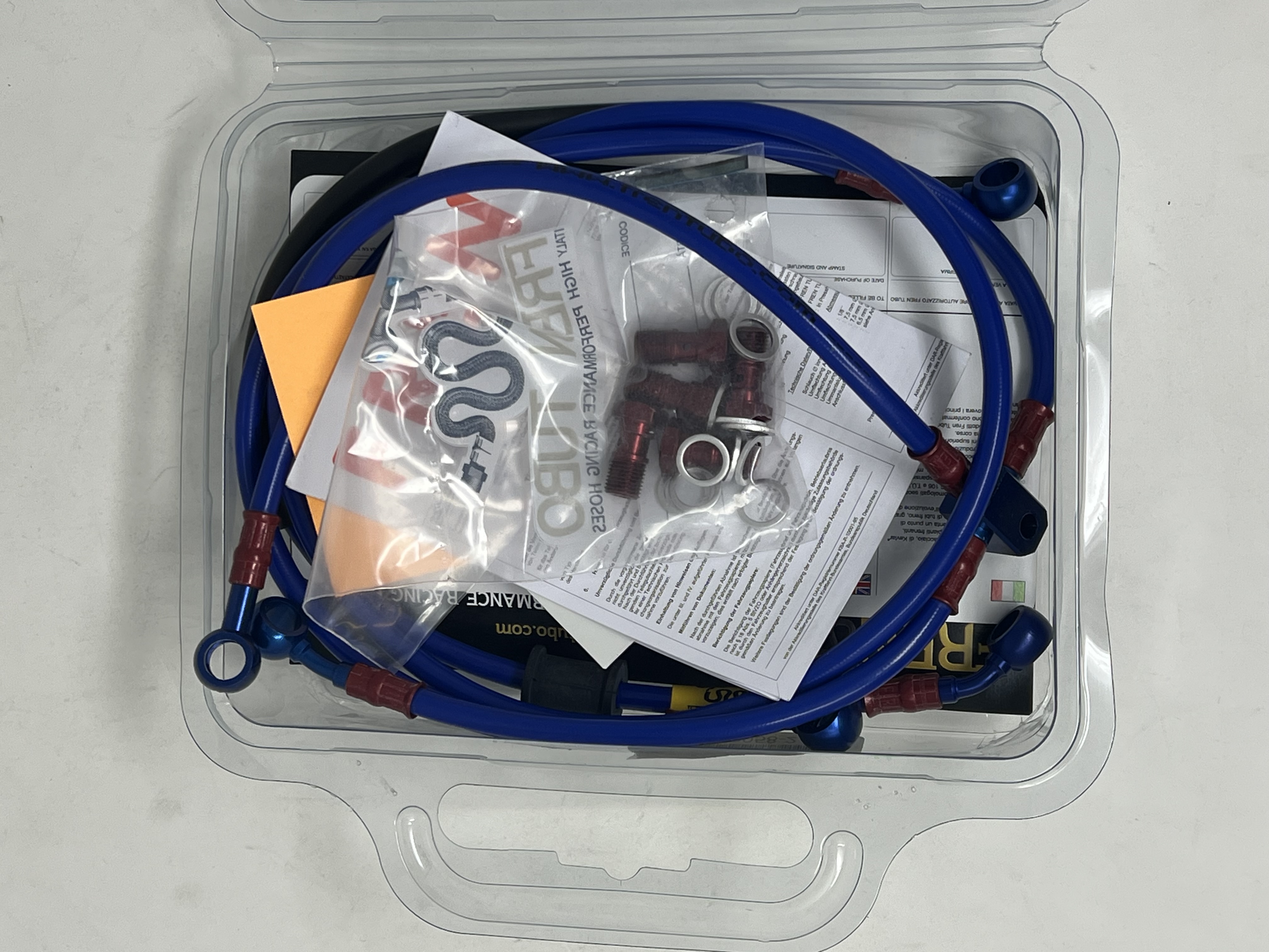 Blue Brake Hose Kit Red/Blue fittings BMW R850R 1999-2007