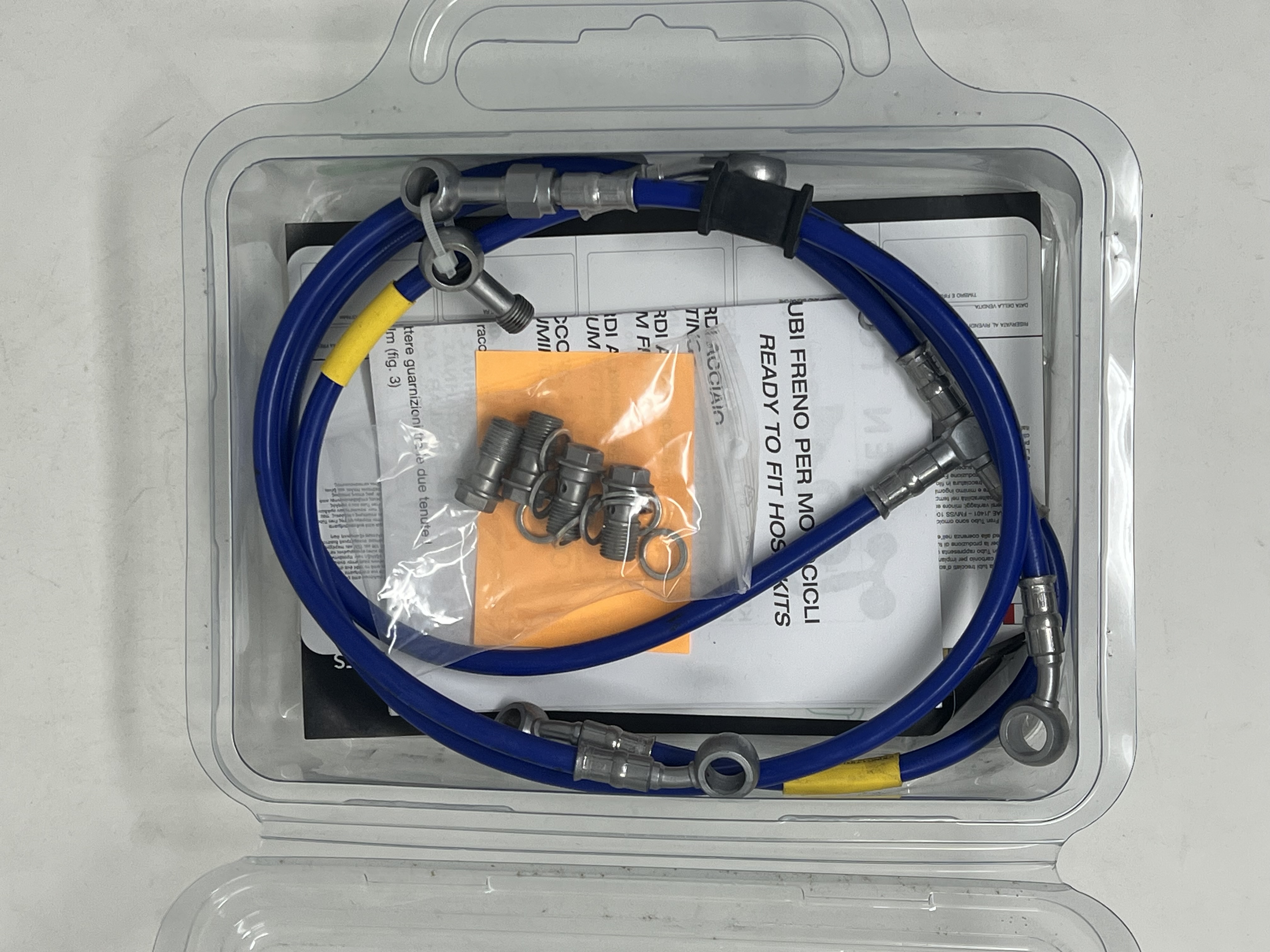 Blue Brake Hose Kit Steel Fittings BMW S1000RR 2009-2011