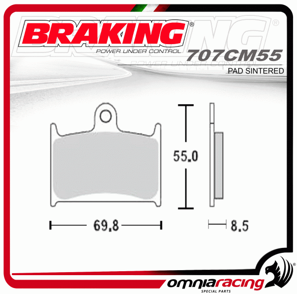 Braking CM55 coppia pastiglie freno anteriori sinterizzate stradali Per Suzuki GSX R 750-1200 89-00