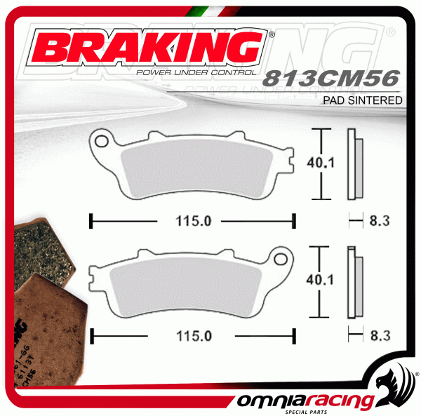 Braking 828CM56 SM1 Sintered Sport Rear Pad Set Sintered/Metal 31-828 828CM56