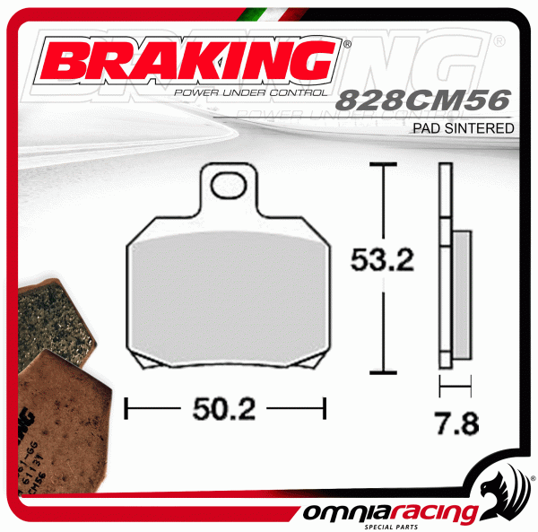 Braking 828CM56 SM1 Sintered Sport Rear Pad Set Sintered/Metal 31-828 828CM56
