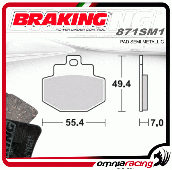 Braking Sm1 Semi Metallic Street Rear Brake Pads Couple For Piaggio