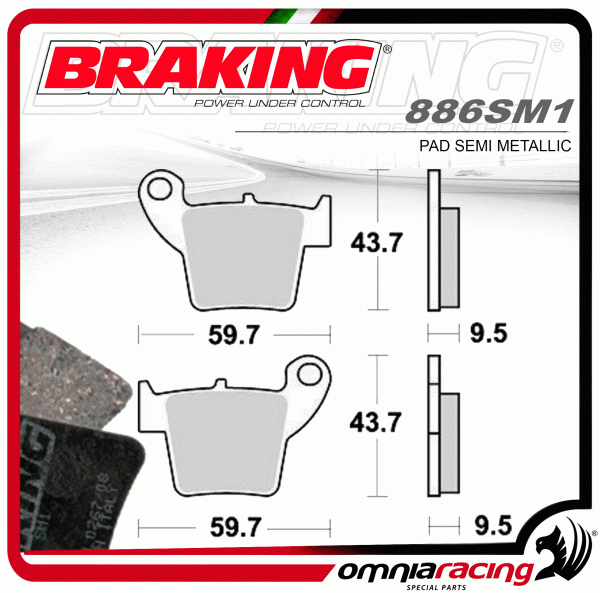 Pastiglie posteriori Braking SM1 semi metalliche Fantic Motor Caballero Regolarita 50 2010