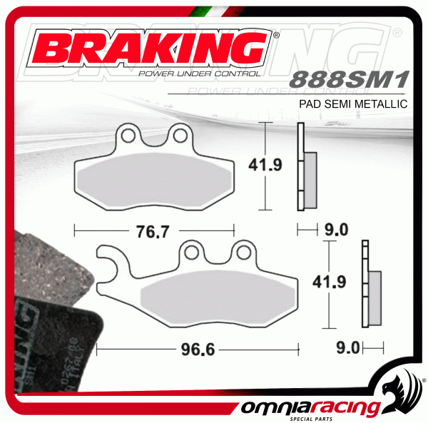 Braking front pads SM1 semi metallic Aprilia SR50 Motard 2T 2012-2015