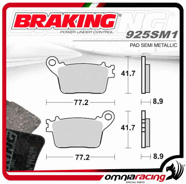 Braking SM1 coppia pastiglie freno Posteriore semi metalliche stradali Per Honda CBR RR/ CB F