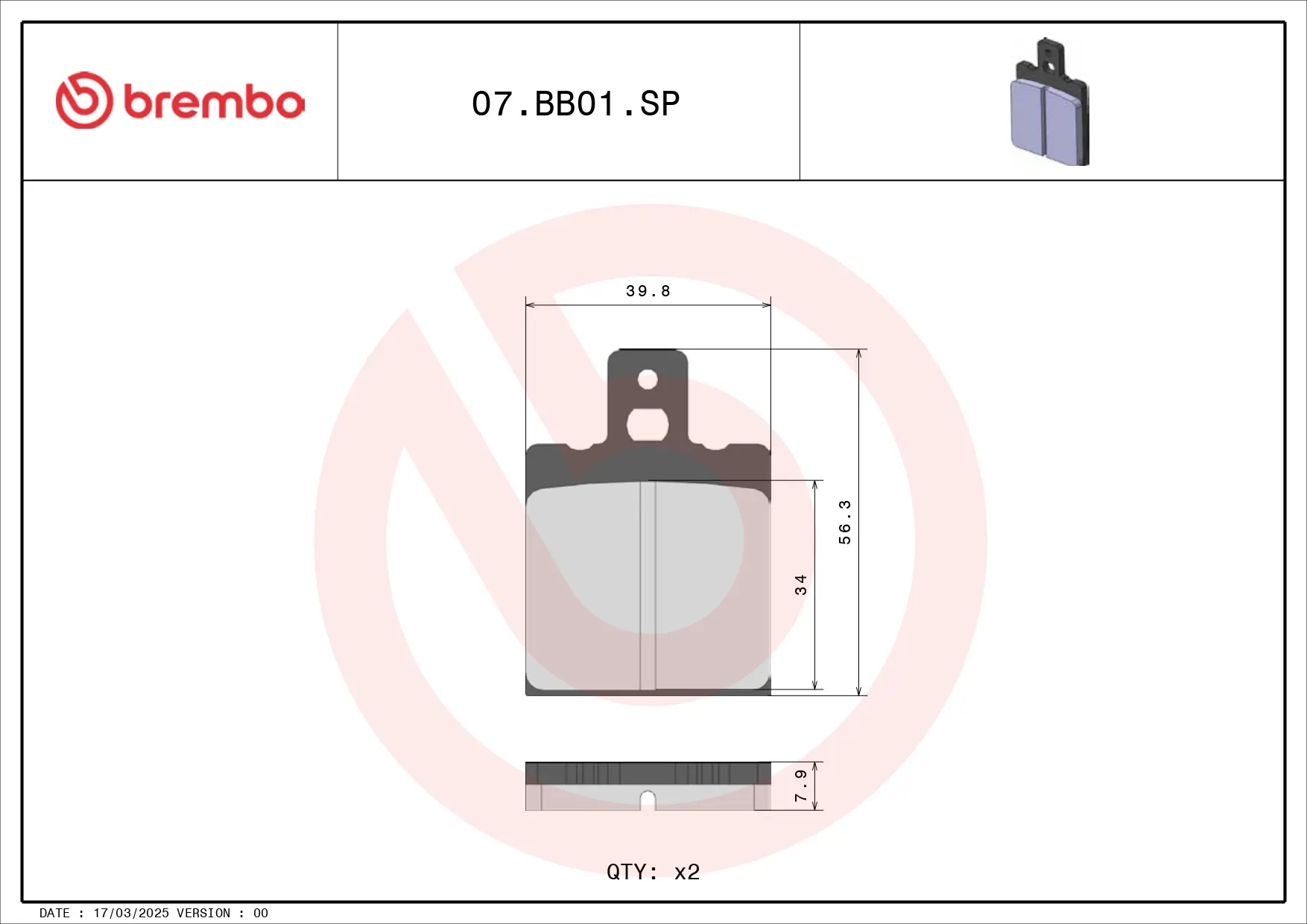 Brembo SP Sinter rear brake pads Moto Guzzi V11 Coppa Italia 2003-2005