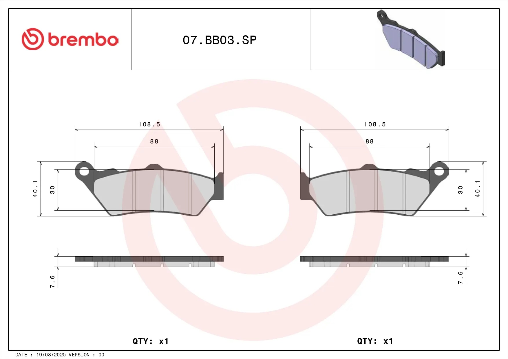 Brembo SP Sinter rear brake pads Triumph Thunderbird 1700 Commander 2014-2017
