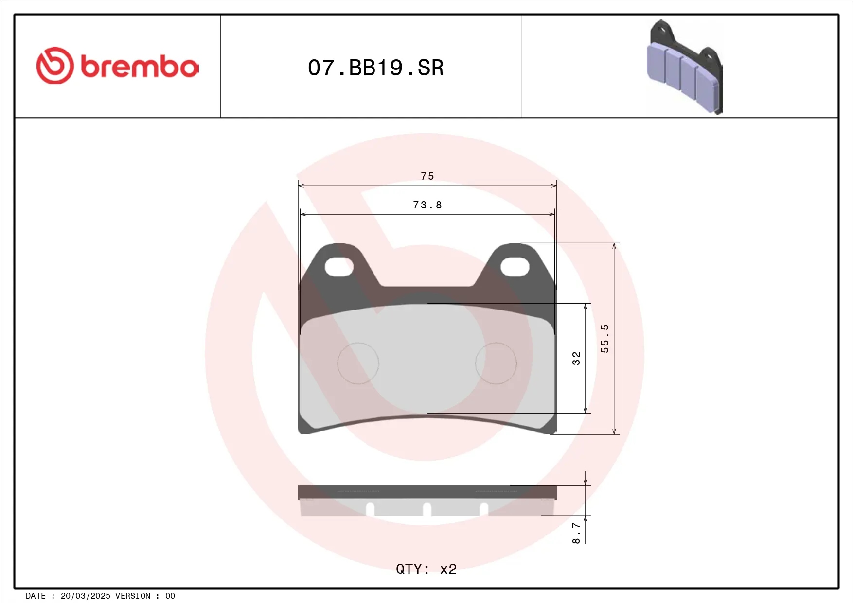 Brembo SR Sinter front brake pads Moto Guzzi V11 Coppa Italia 2003-2005