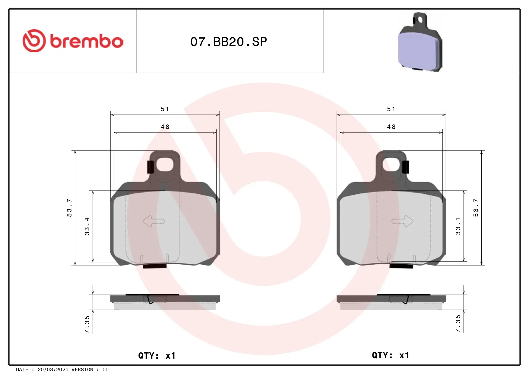 Brembo SP Sinter rear brake pads Aprilia RS660 2020-2024