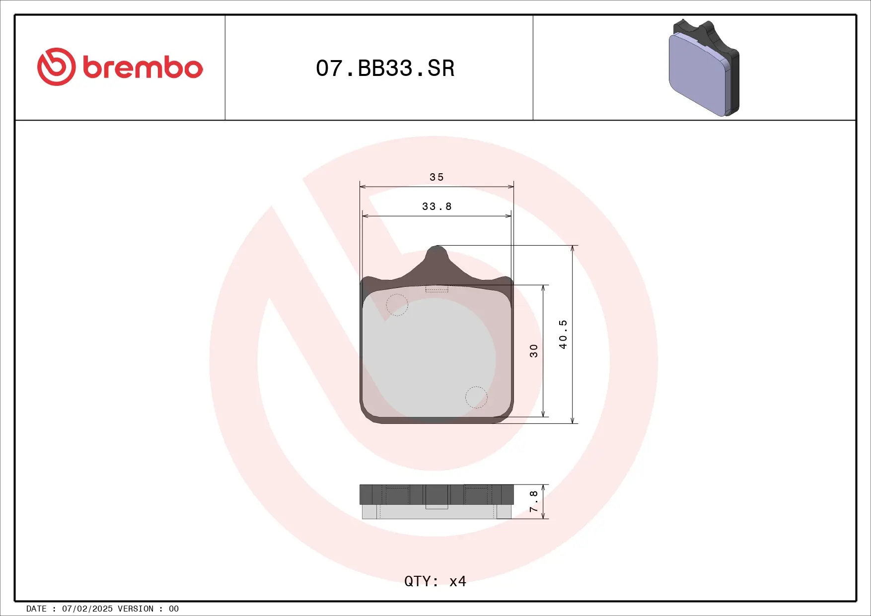 Brembo SR Sinter front brake pads BMW S1000RR (K46) 2009-2018
