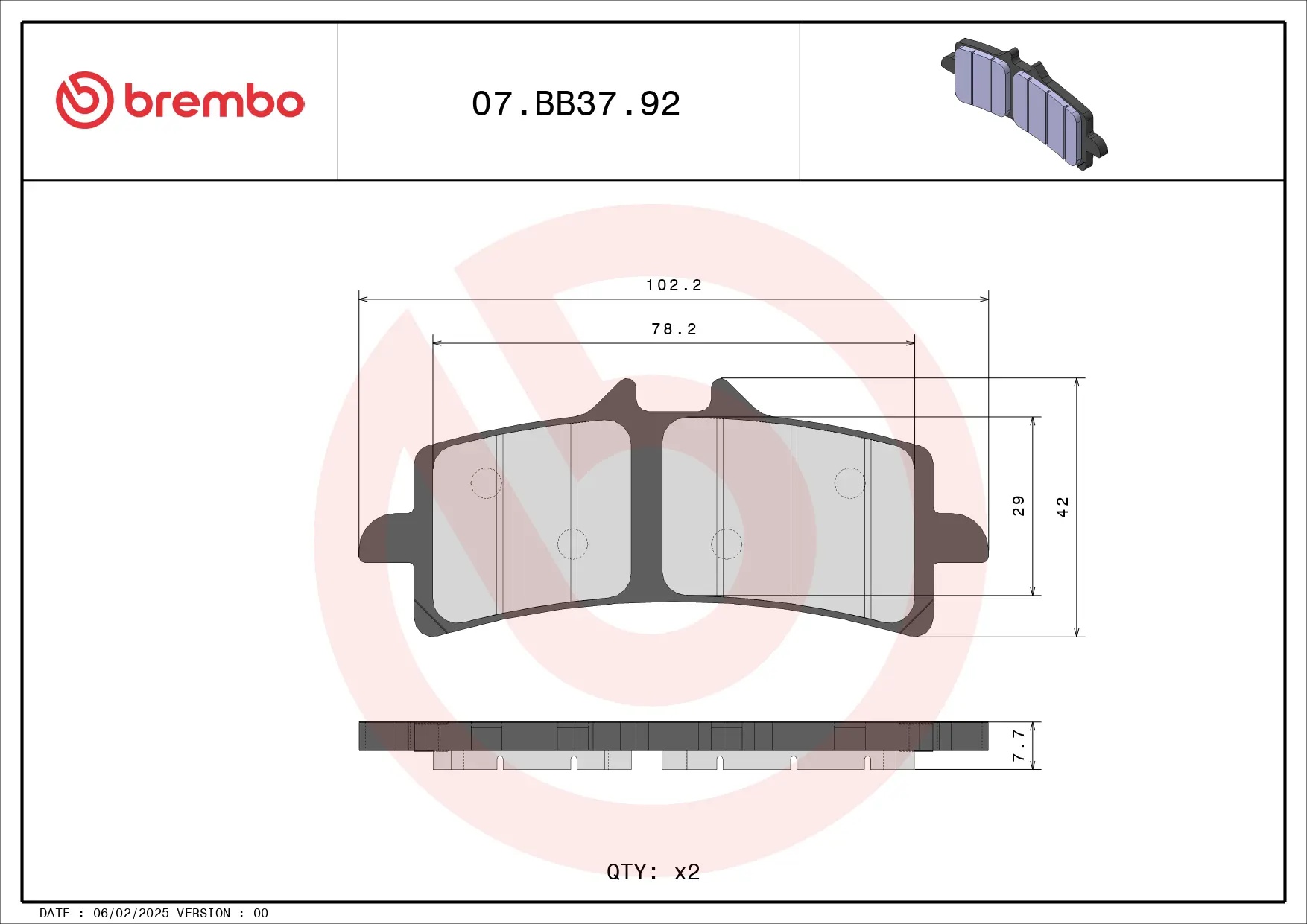 Brembo Genuine Sinter front brake pads Triumph Street Triple 765RS Moto2 Edition 2023 - 07BB3792