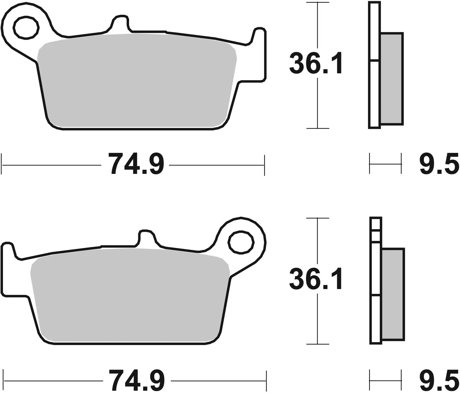 Pastiglie freno Brembo SD Sinterizzata posteriori Suzuki RM125XC 2008