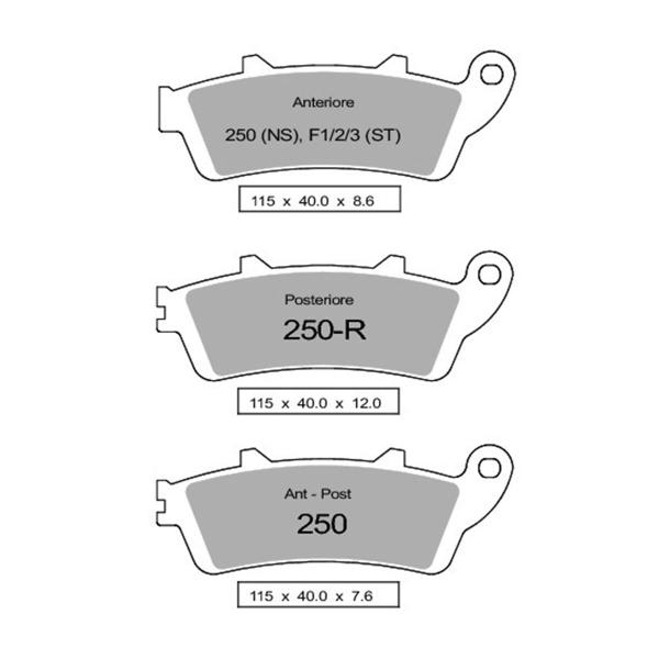 Pastiglie freno anteriori NISSIN Semi Metallica Honda FE250 Foresight 1997-1998