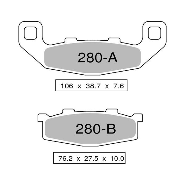 NISSIN Semi-Metallic rear brake pads Kawasaki ZR550 Zephyr 1990-1992