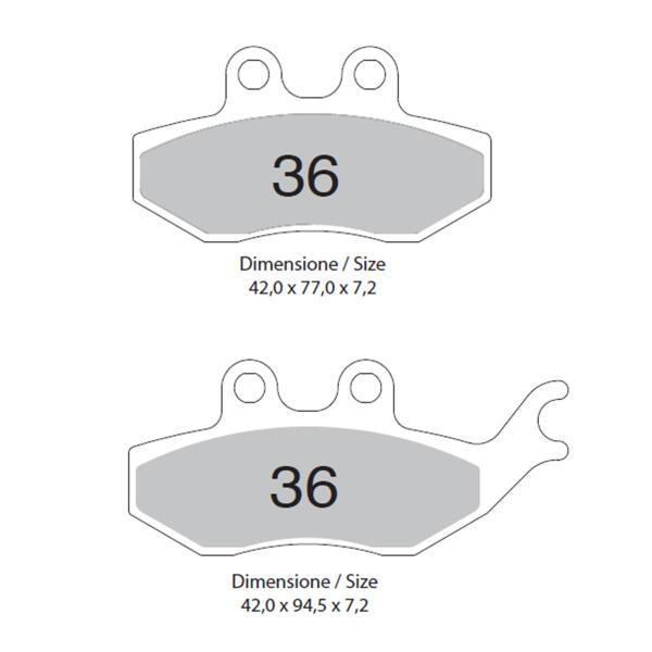 Pastiglie freno posteriori TROFEO Organica Italjet Jupiter 250 2002