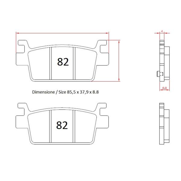Pastiglie freno posteriori TROFEO Sinterizzata Kymco AK550 2017-2018