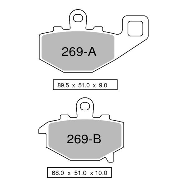 TROFEO rear brake pads sintered Kawasaki GPZ1100 1996-1998