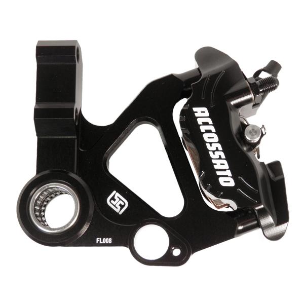 Accossato Kit Front black brake caliper PZ014 and Mounting Bracket for Vespa Primavera