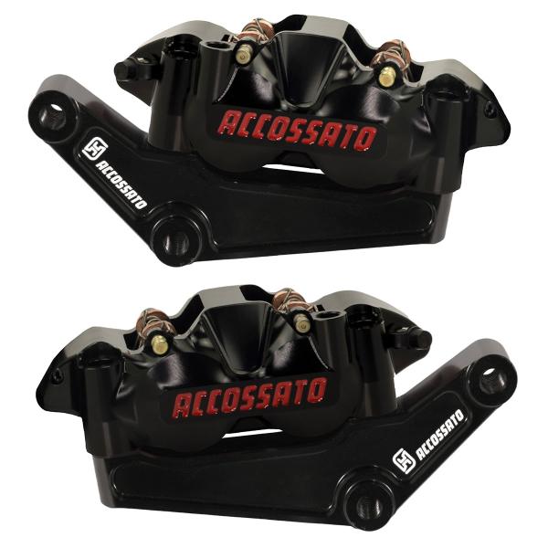 Accossato Kit Coppia Pinze freno radiali Anteriori + flangia freno Per Harley Davidson