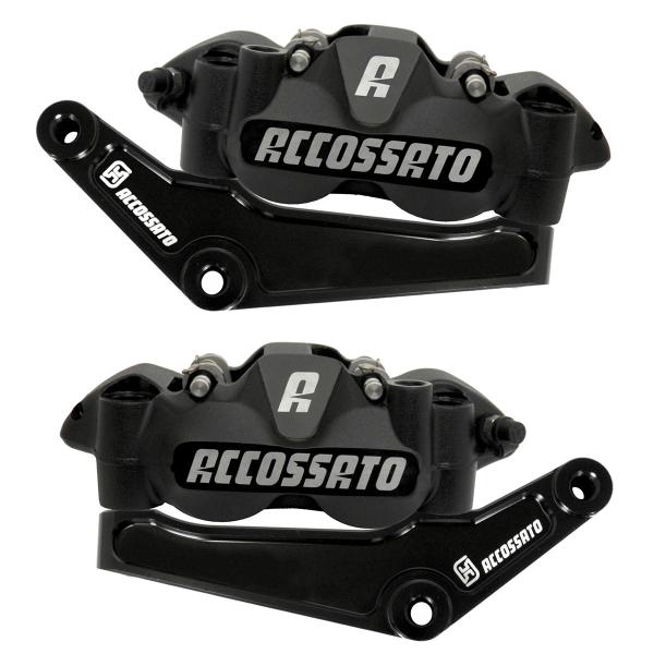 Accossato Kit Coppia Pinze freno radiali Anteriori + flangia freno Per Harley Davidson ST