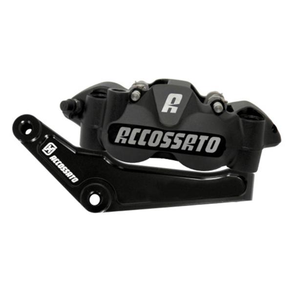 Accossato Front Left Radial black brake caliper + Braket for Harley Davidson ST
