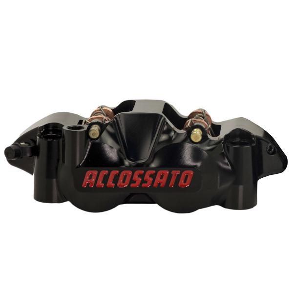 Accossato left radial black brake caliper CNC monoblock 108mm pistons titanium